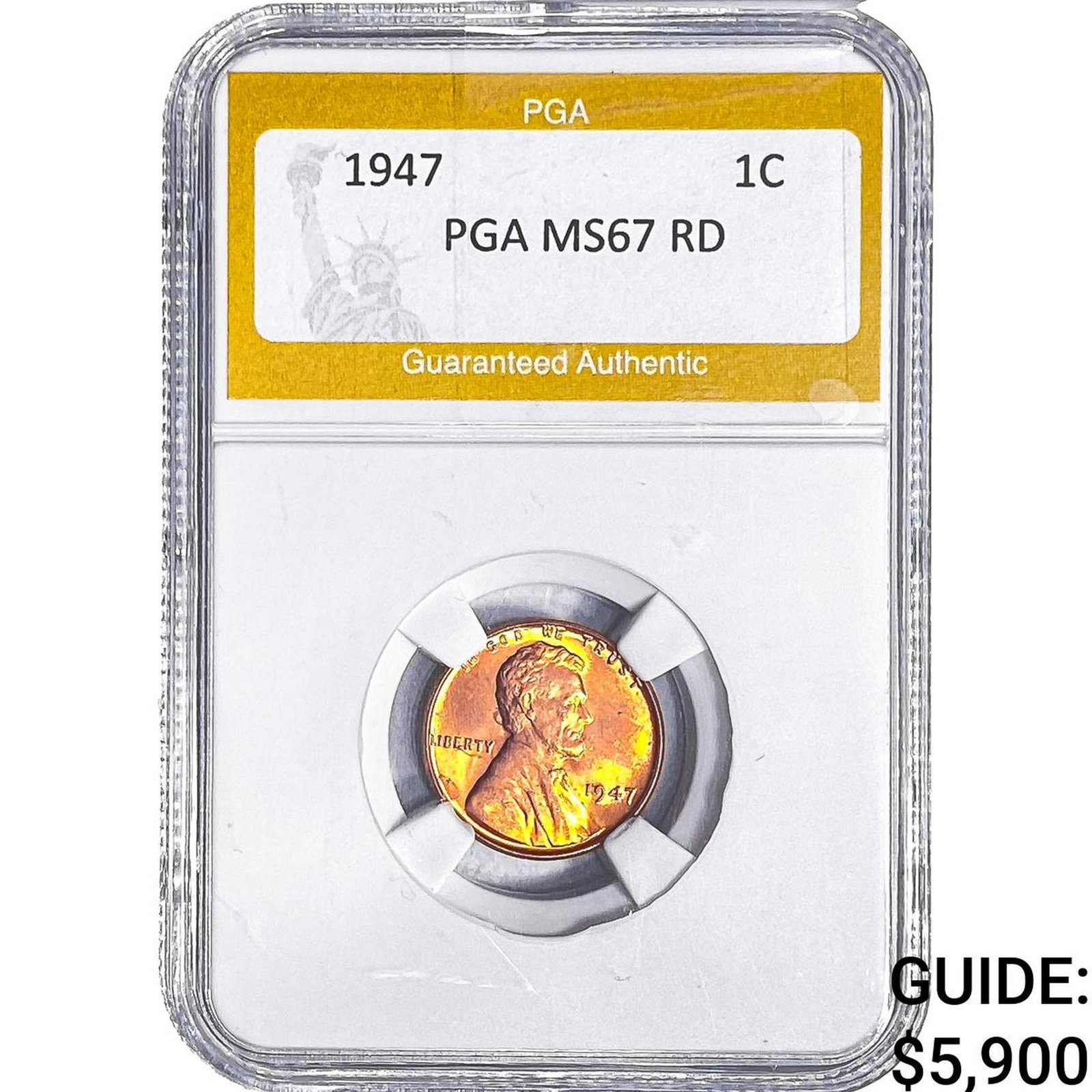 1947 Wheat Cent PGA MS67 RD: 1947 Wheat Cent PGA MS67 RD