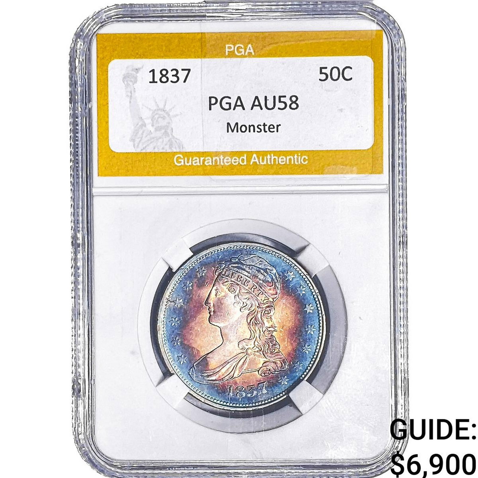 1837 Capped Bust Half Dollar PGA AU58 Monster (1 of 2)
