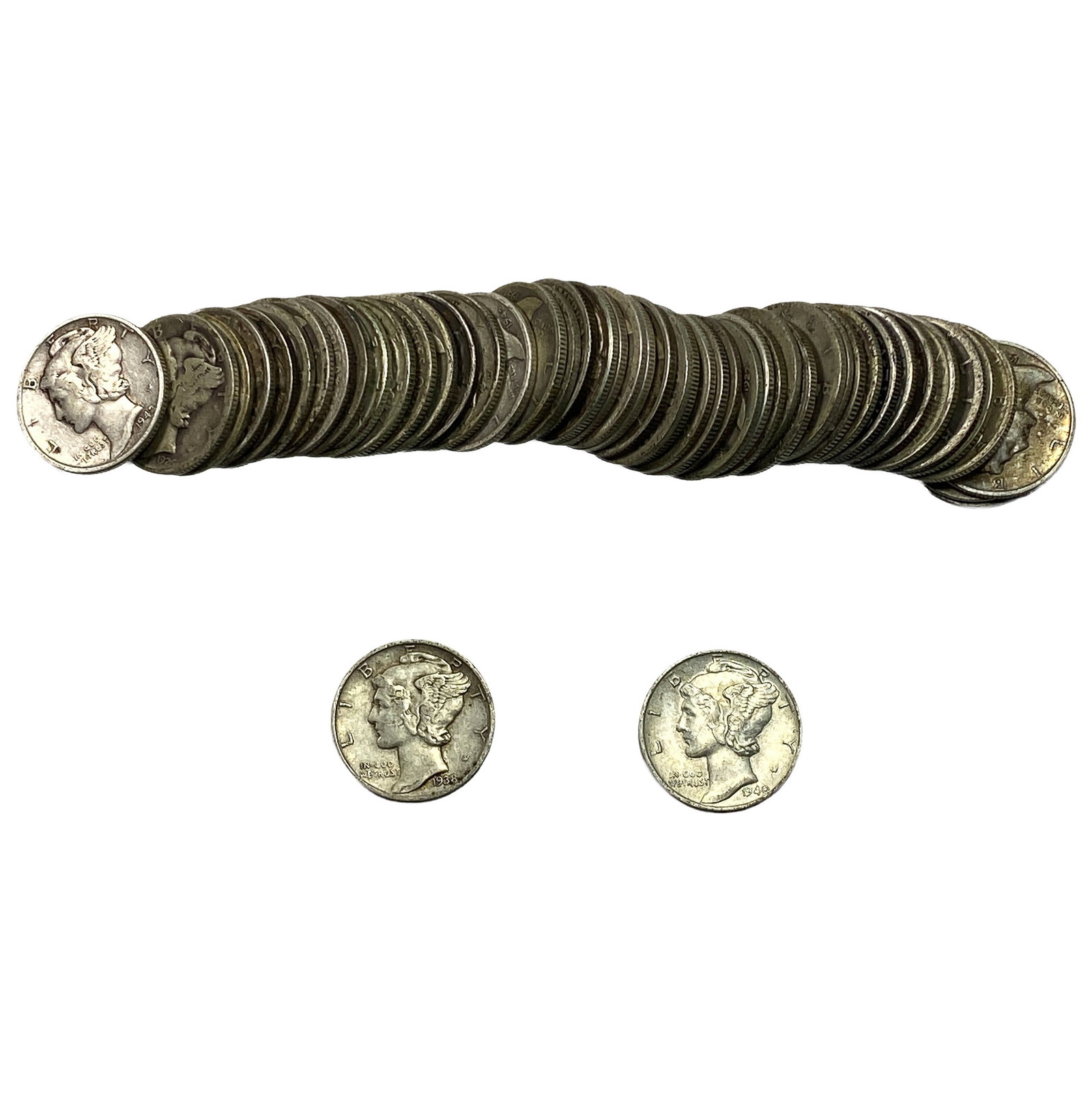 [50 Coins] Mixed Dates Mercury Silver Dime: [50 Coins] Mixed Dates Mercury Silver Dime