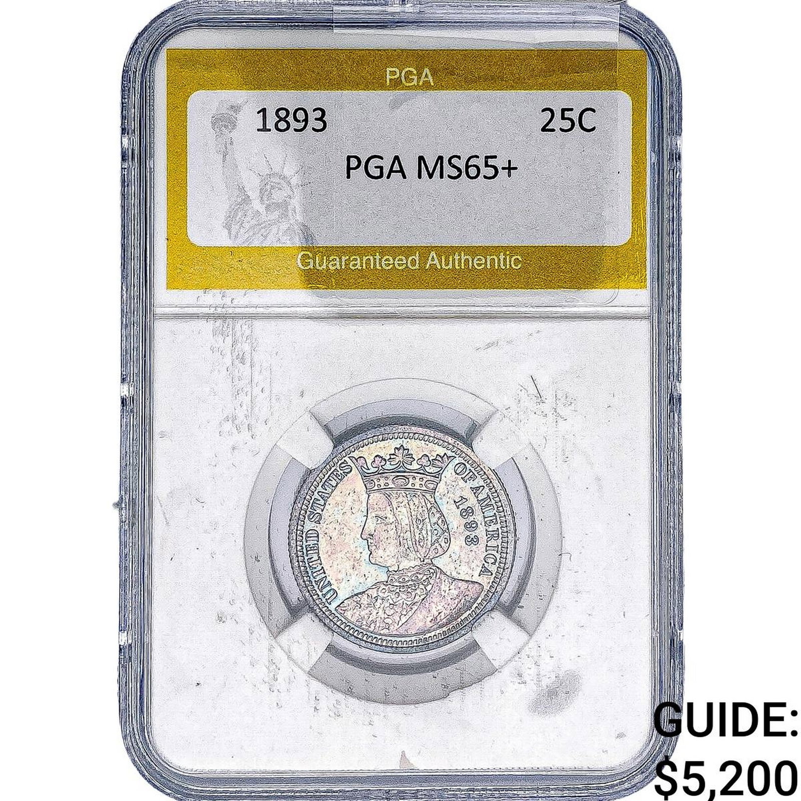 1893 Isabella Silver Quarter PGA MS65+ (1 of 2)