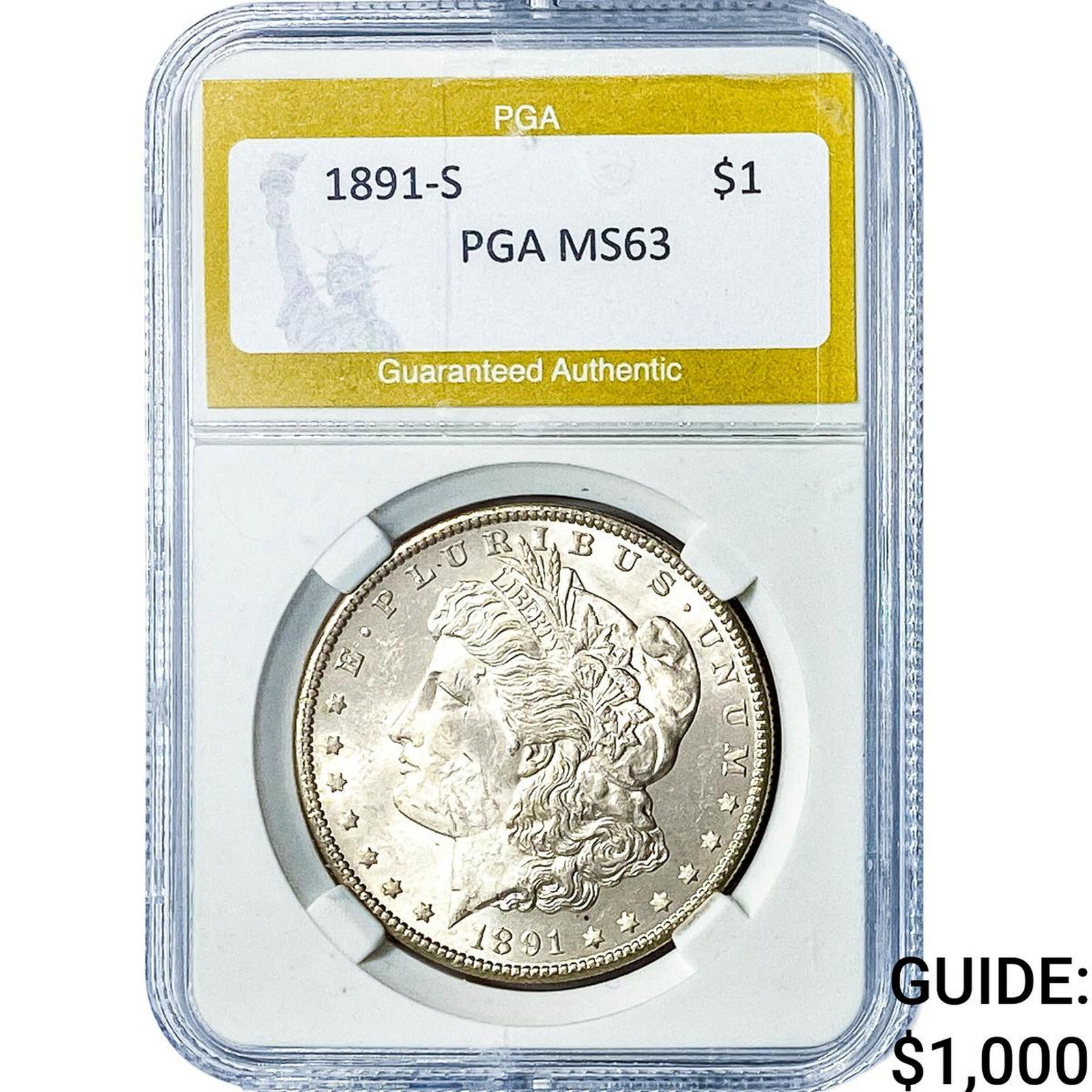 1891-S Morgan Silver Dollar PGA MS63 (1 of 2)