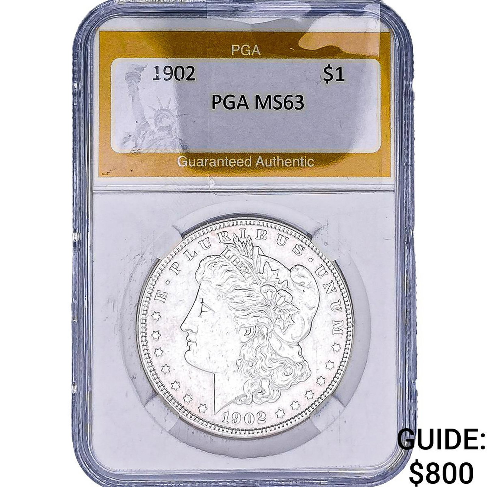 1902 Morgan Silver Dollar PGA MS63: 1902 Morgan Silver Dollar PGA MS63