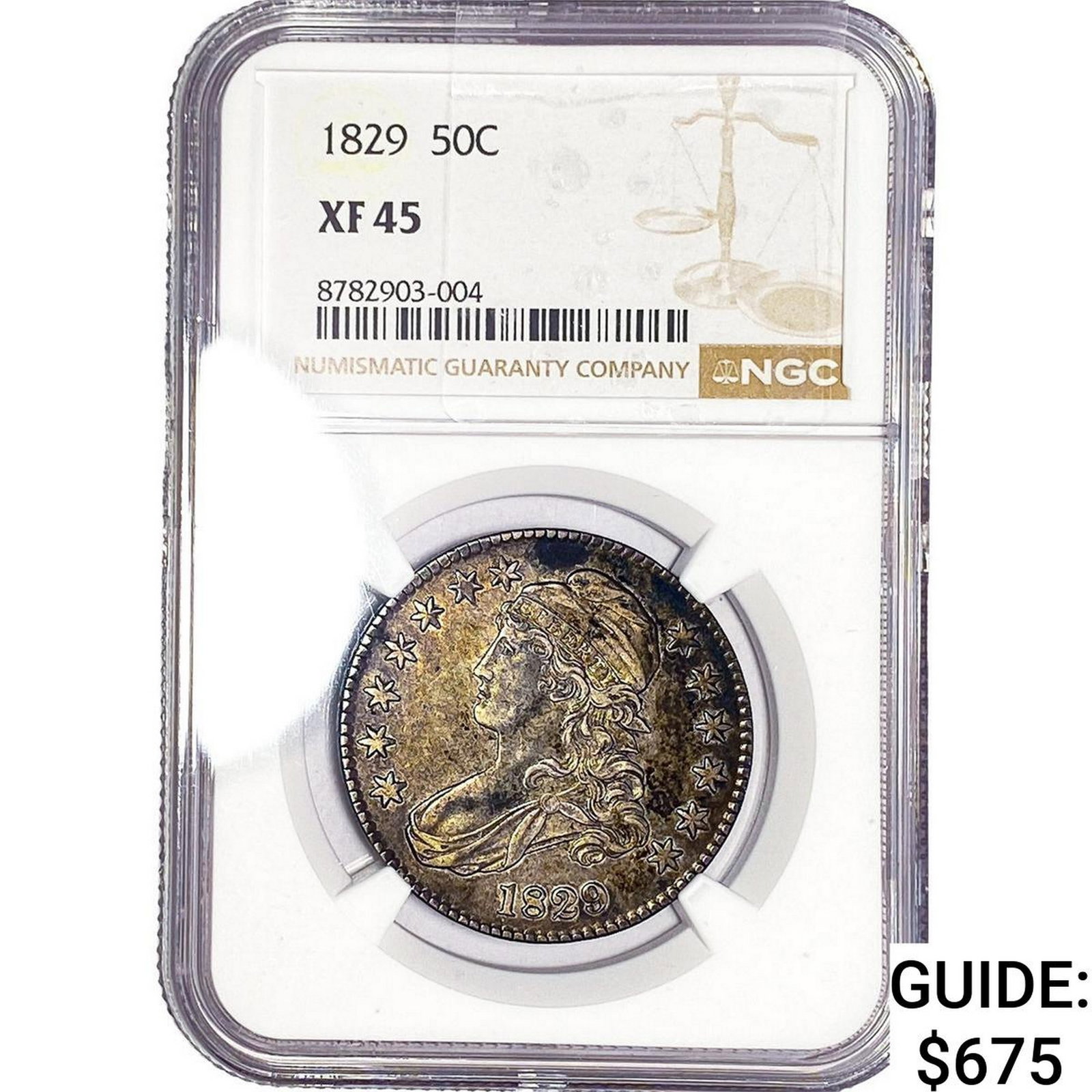 1829 Capped Bust Half Dollar NGC XF45: 1829 Capped Bust Half Dollar NGC XF45