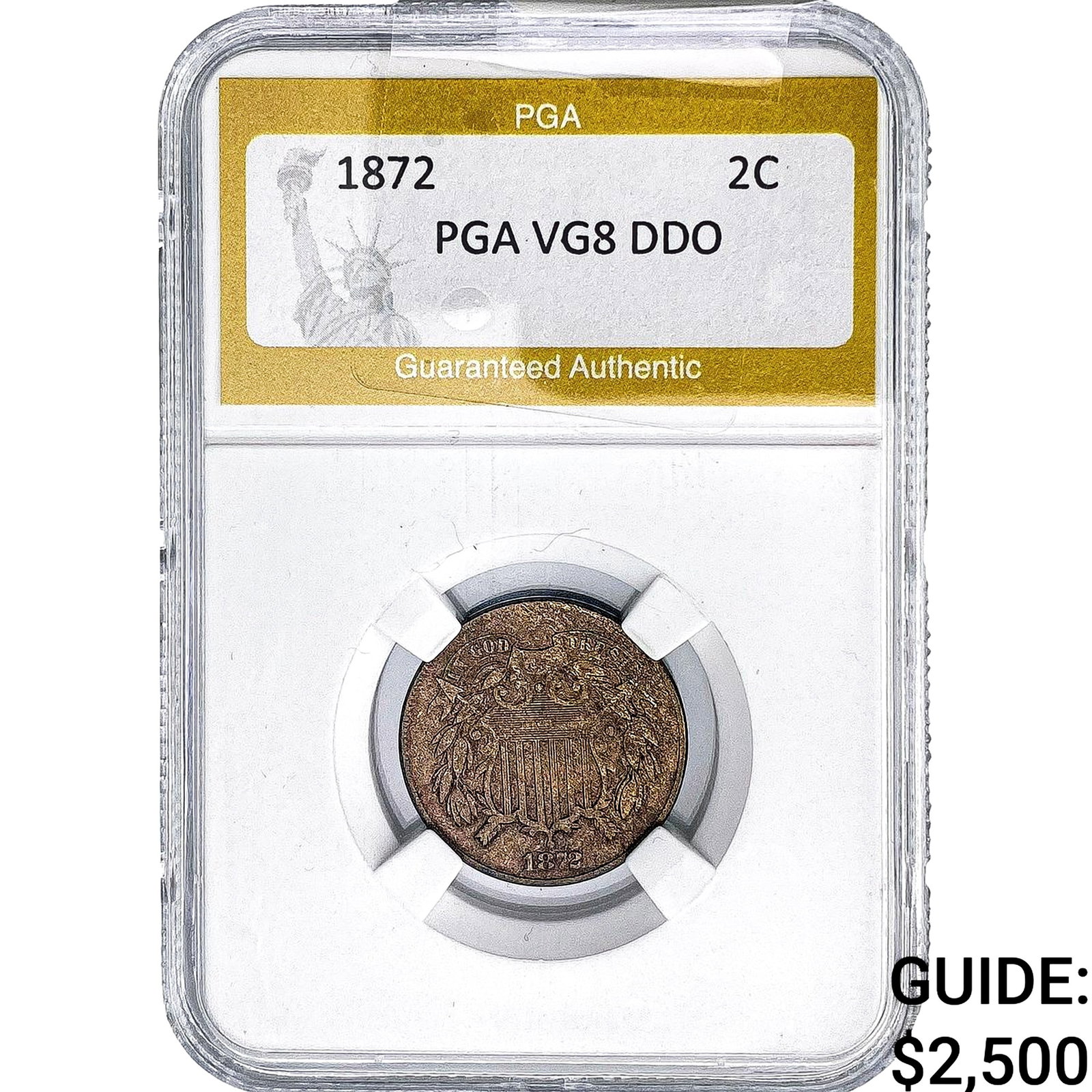 1872 Two Cent Piece PGA VG8 DDO: 1872 Two Cent Piece PGA VG8 DDO