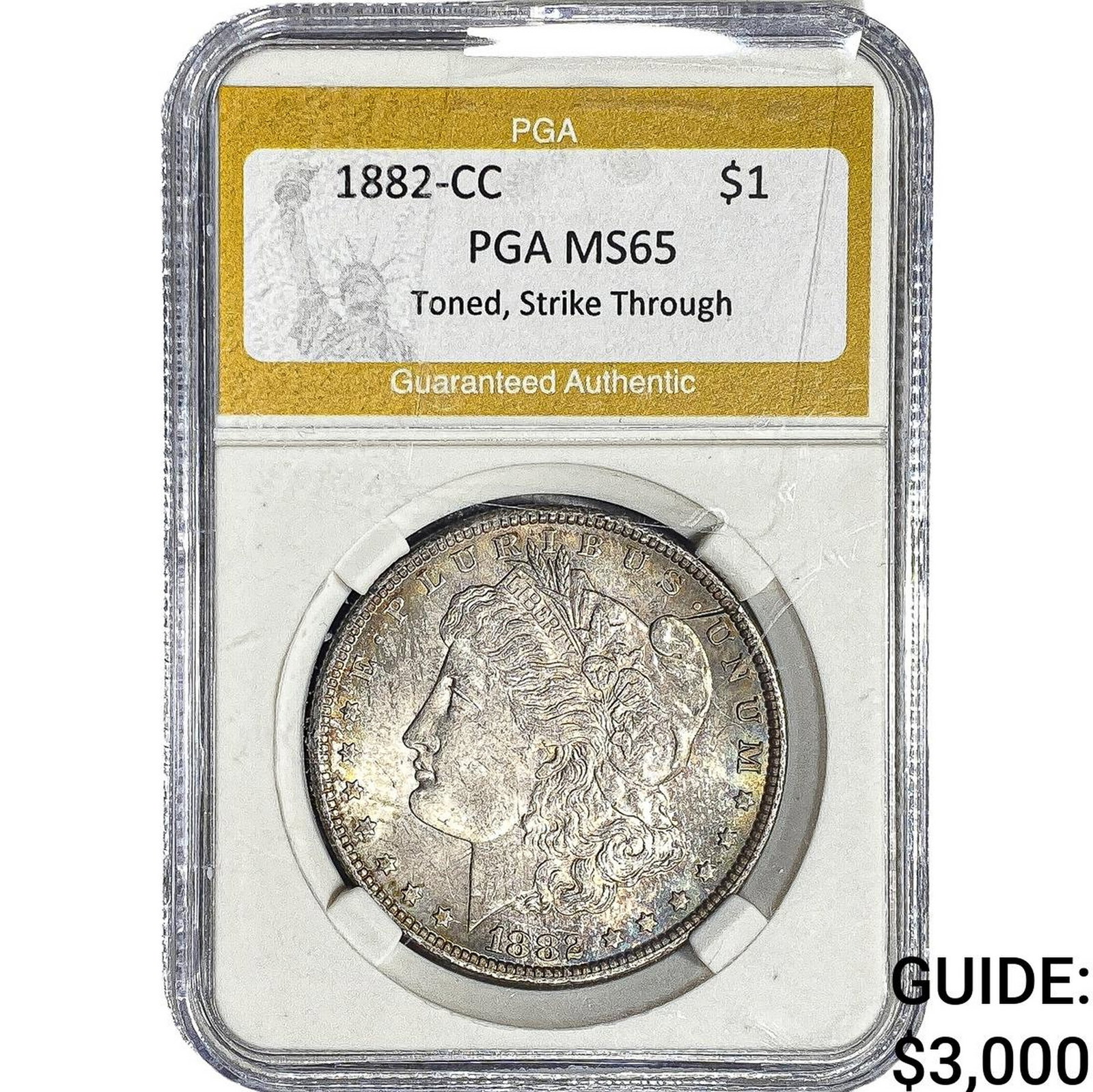 1882-CC Morgan Silver Dollar PGA MS65 Toned (1 of 2)