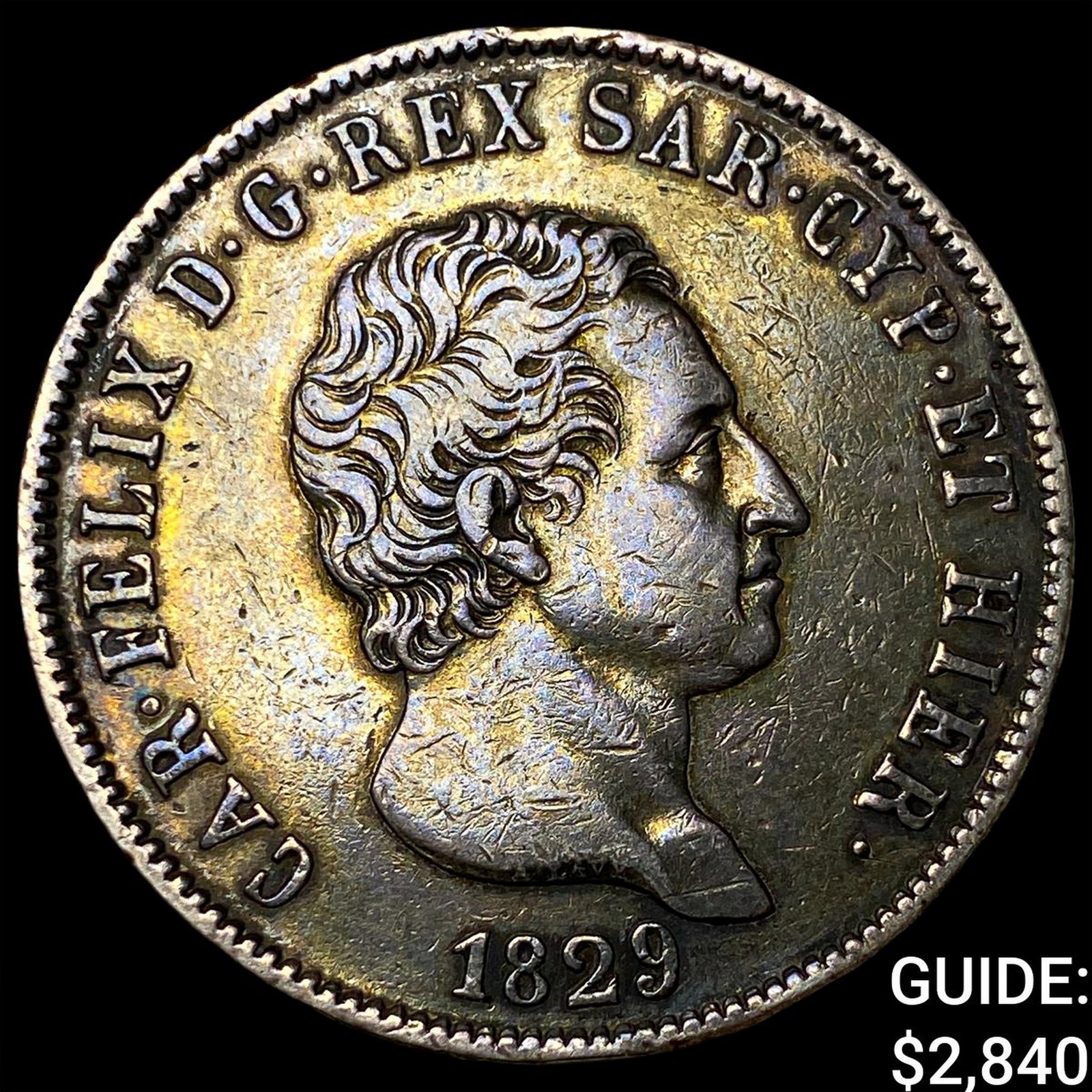 1829 Italy Silver 5 Lire (1 of 2)