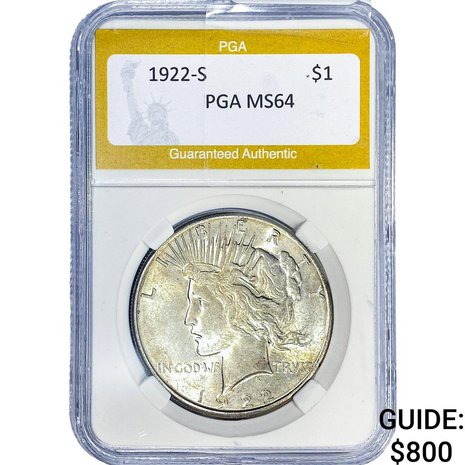1922-S Silver Peace Dollar PGA MS64 (1 of 2)