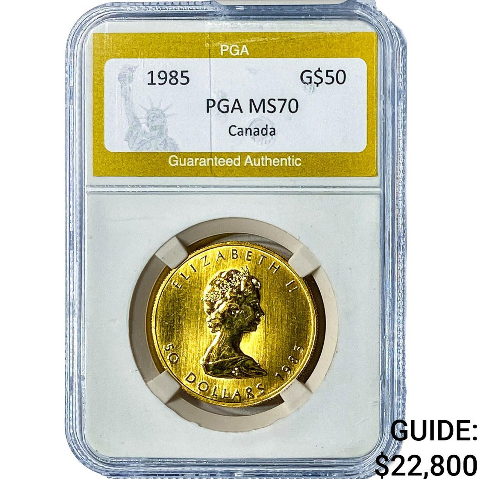 1985 Canada 1oz Gold $50 Maple Leaf PGA MS70 (1 of 2)