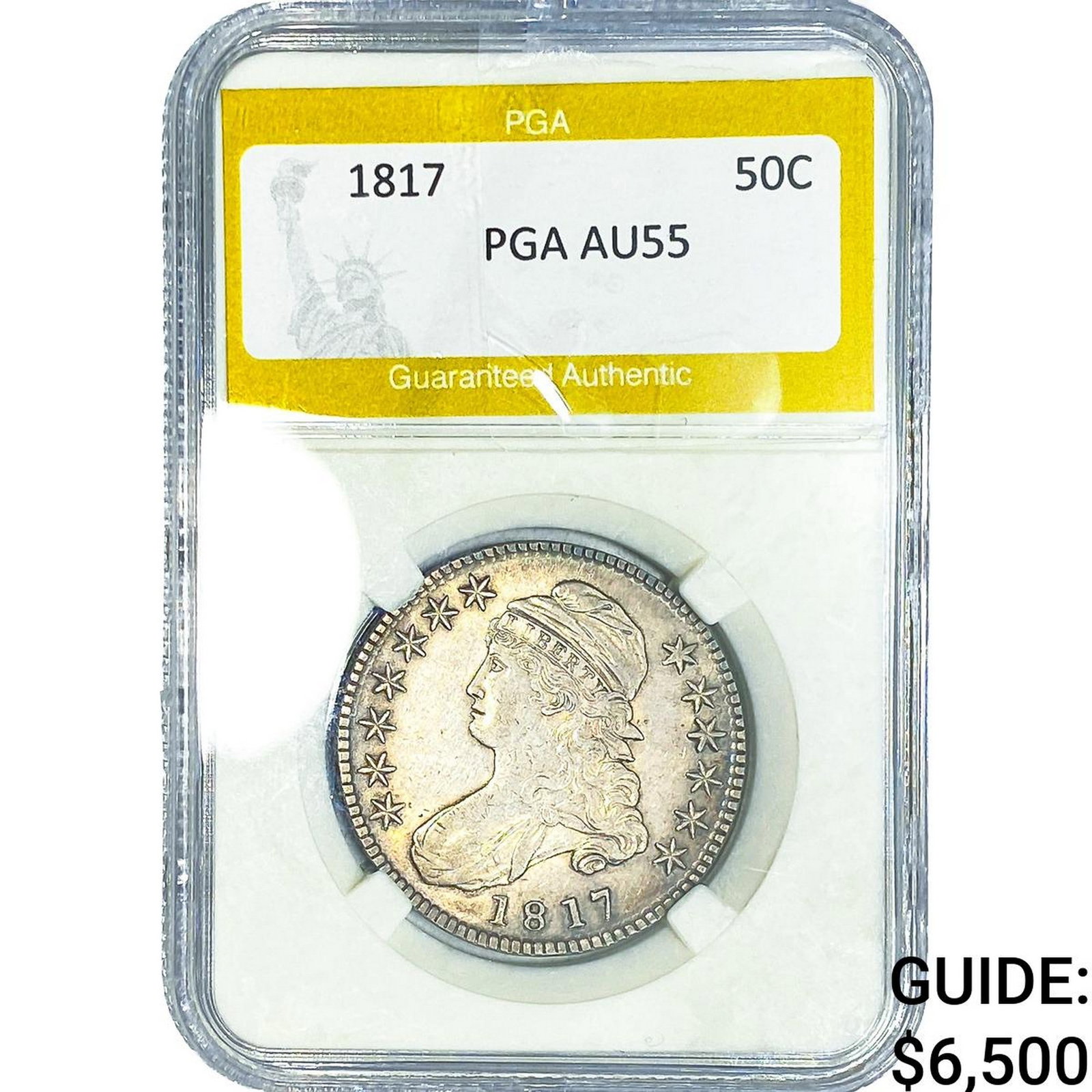 1817 Capped Bust Half Dollar PGA AU55: 1817 Capped Bust Half Dollar PGA AU55