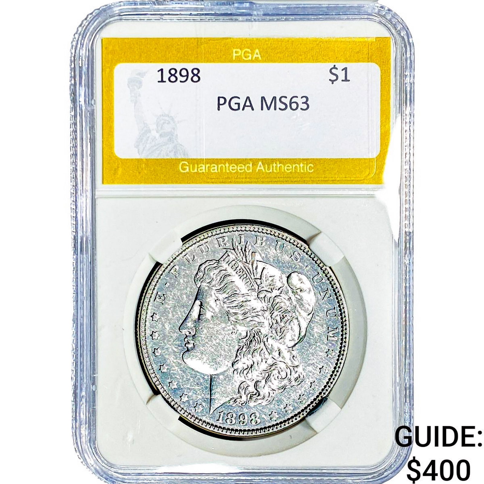 1898 Morgan Silver Dollar PGA MS63: 1898 Morgan Silver Dollar PGA MS63