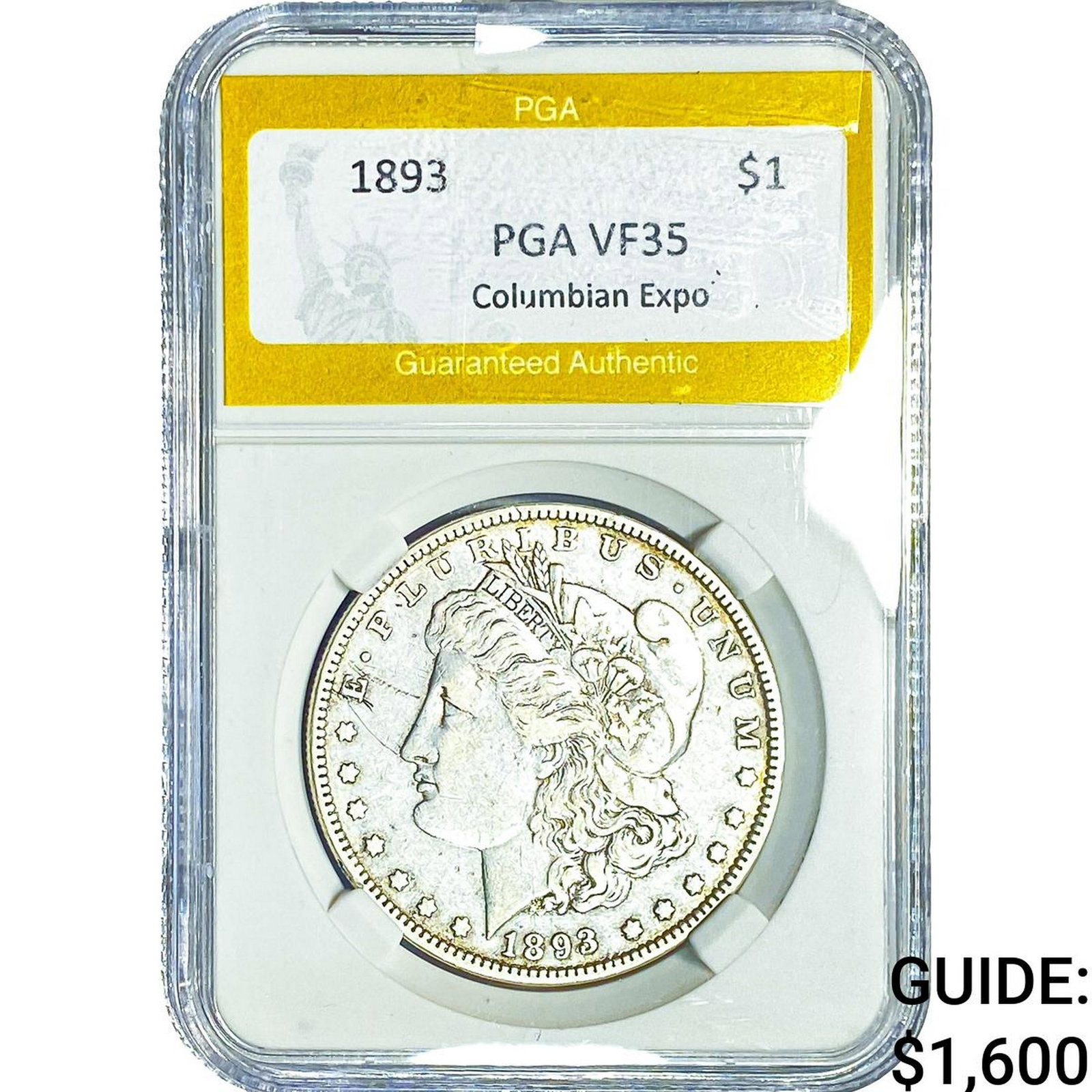 1893 Morgan Silver Dollar PGA VF35: 1893 Morgan Silver Dollar PGA VF35