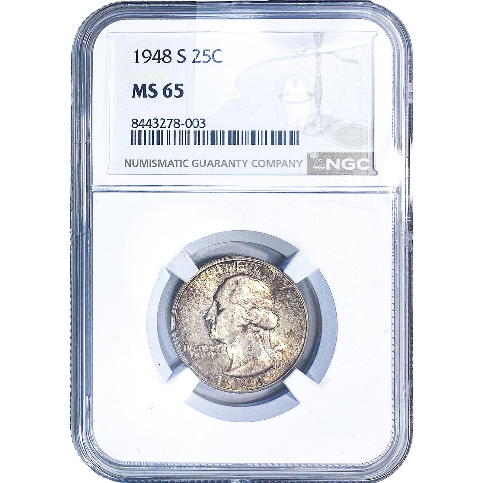 1948-S Washington Silver Quarter NGC MS65: 1948-S Washington Silver Quarter NGC MS65