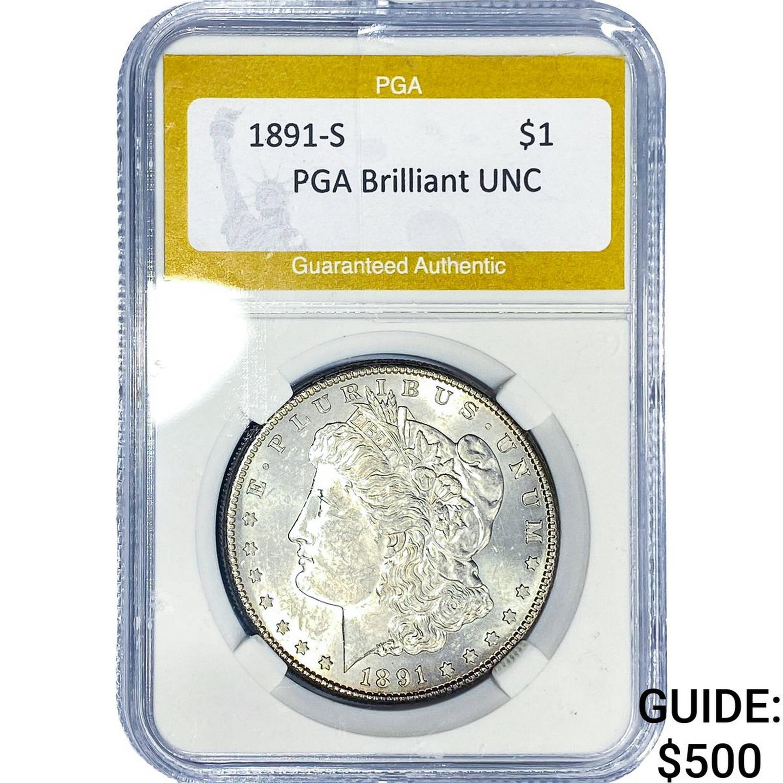 1891-S Morgan Silver Dollar PGA Brilliant UNC (1 of 2)