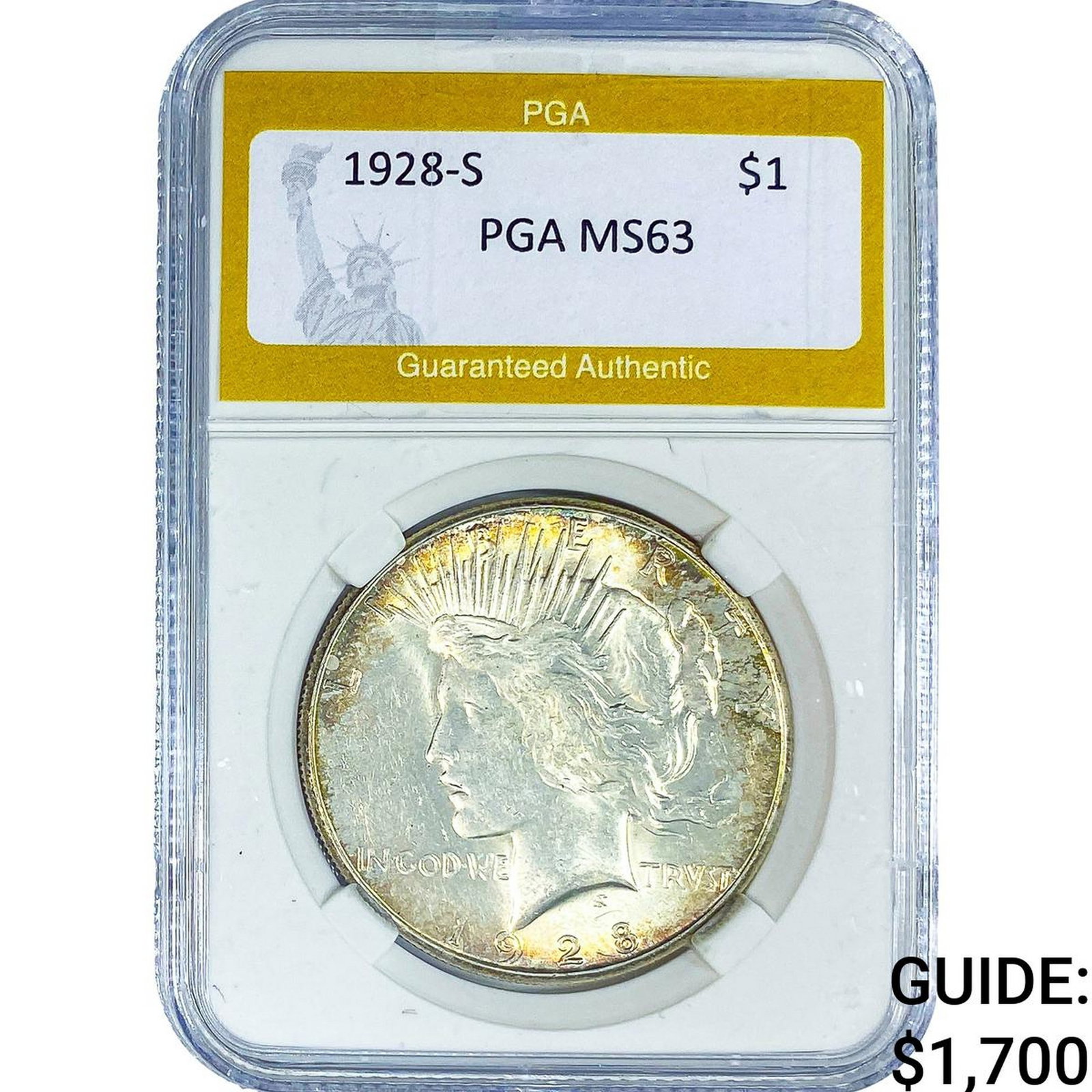 1928-S Silver Peace Dollar PGA MS63 (1 of 2)