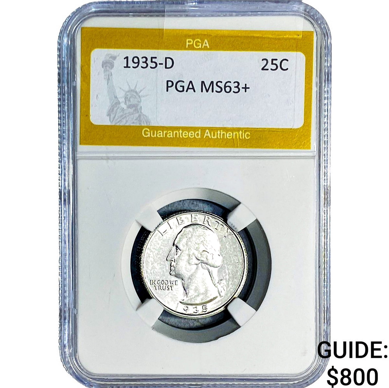 1935-D Washington Silver Quarter PGA MS63+ (1 of 2)