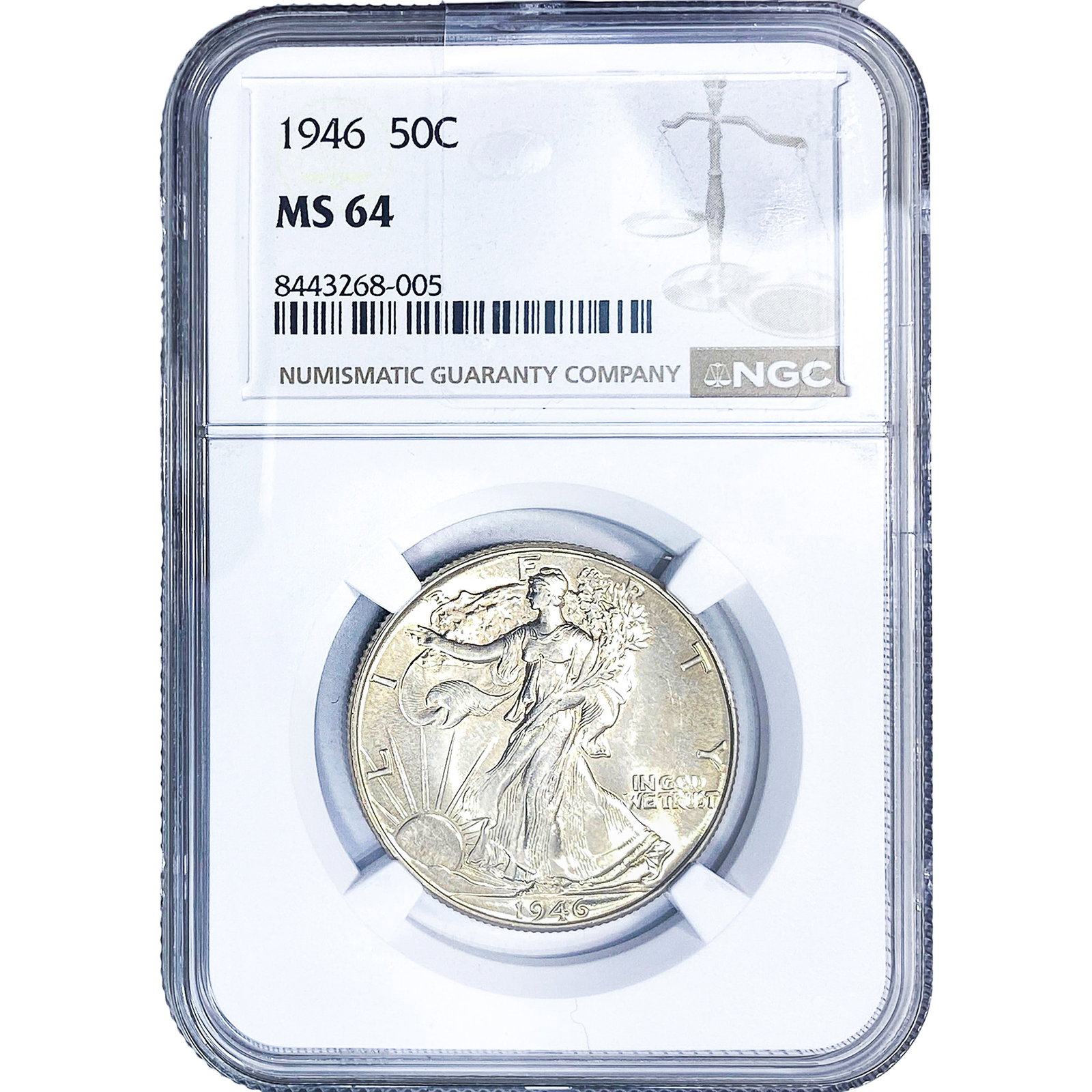 1946 Walking Liberty Half Dollar NGC MS64: 1946 Walking Liberty Half Dollar NGC MS64