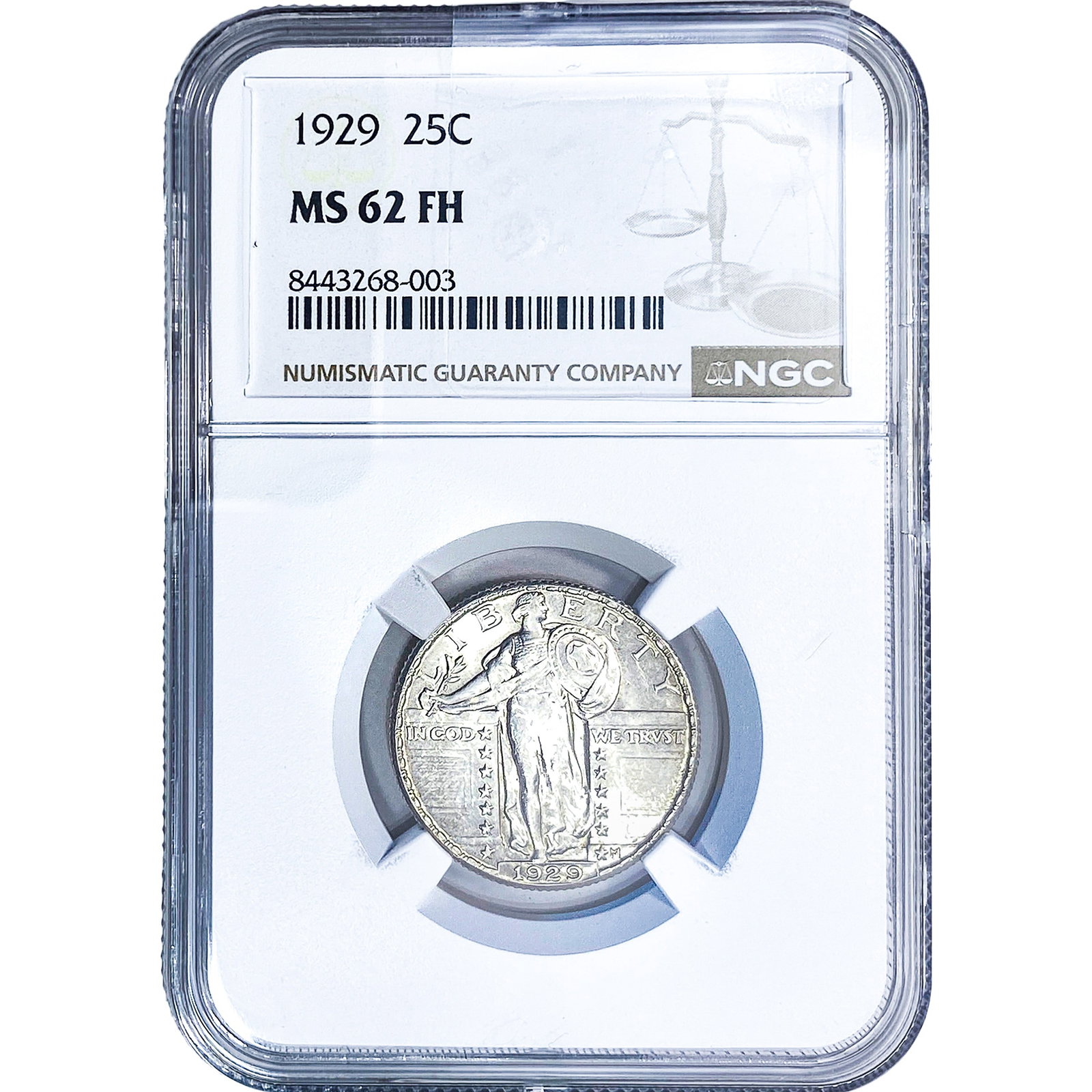 1929 Standing Liberty Quarter NGC MS62 FH: 1929 Standing Liberty Quarter NGC MS62 FH