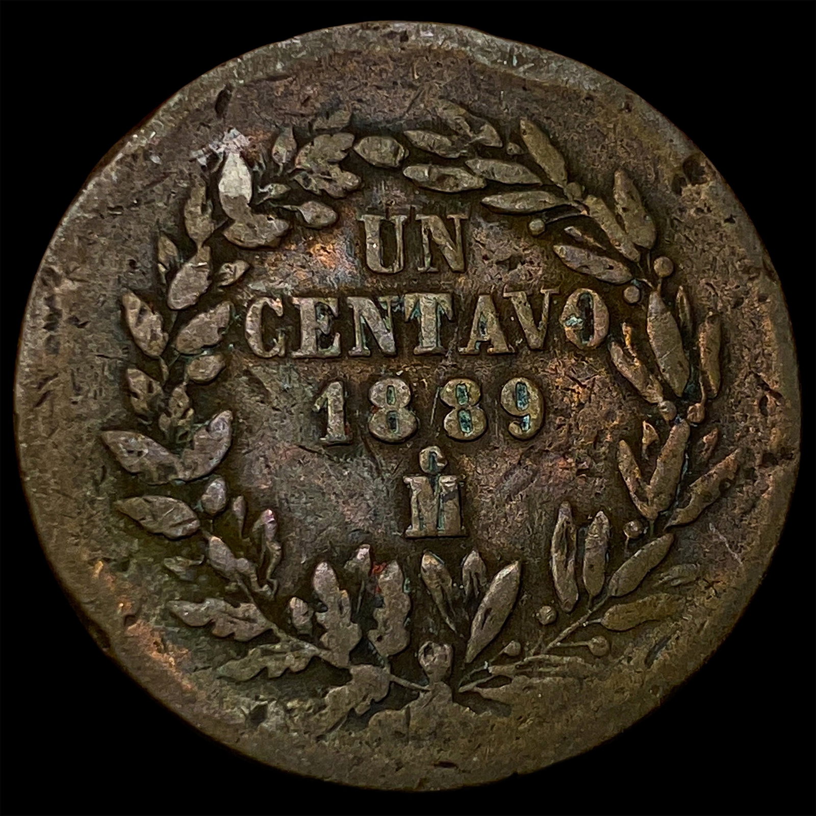 1889Mo Mexico Copper 1 Centavo: 1889Mo Mexico Copper 1 Centavo