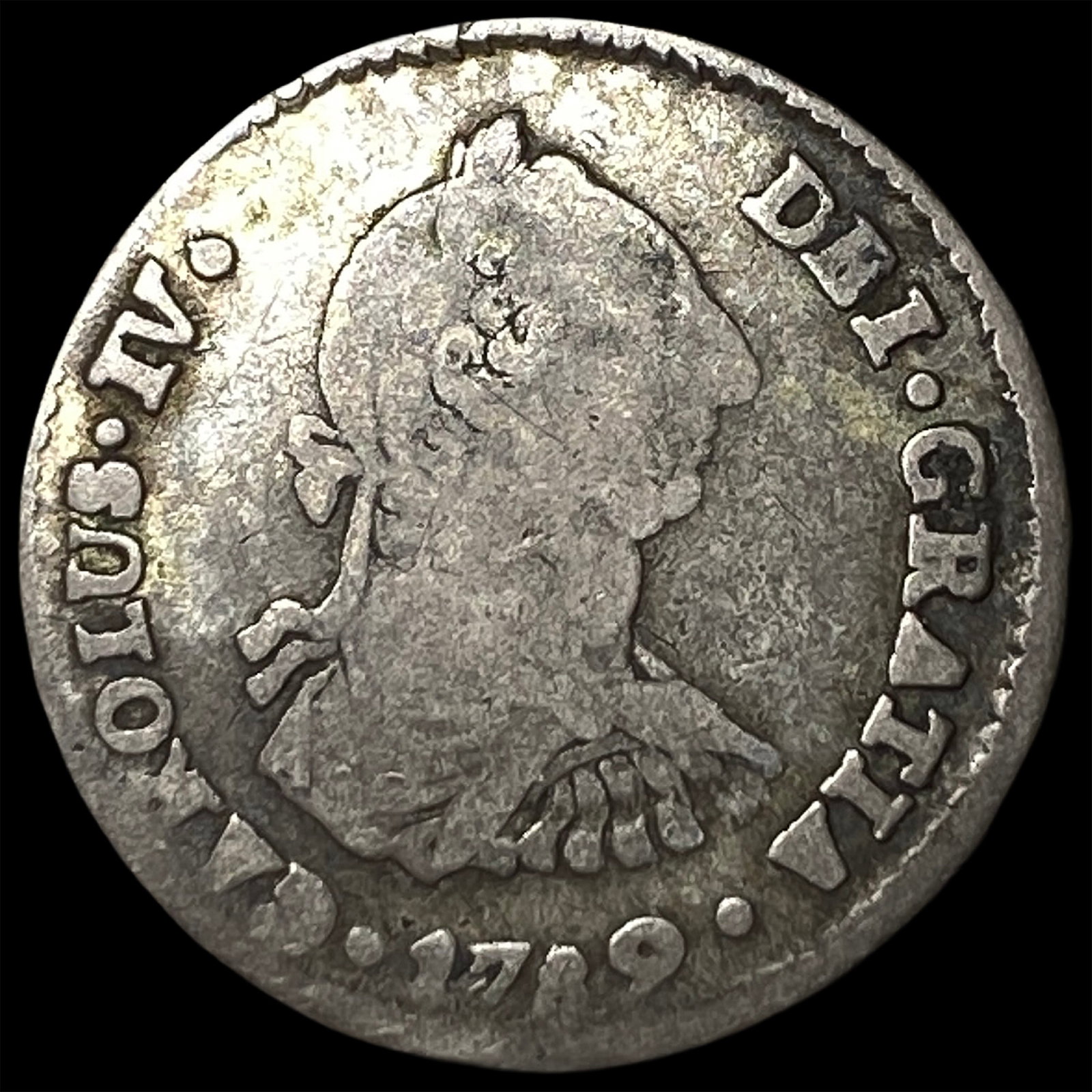 1789-PR Bolivia Charles IV Silver 1 Real: 1789-PR Bolivia Charles IV Silver 1 Real