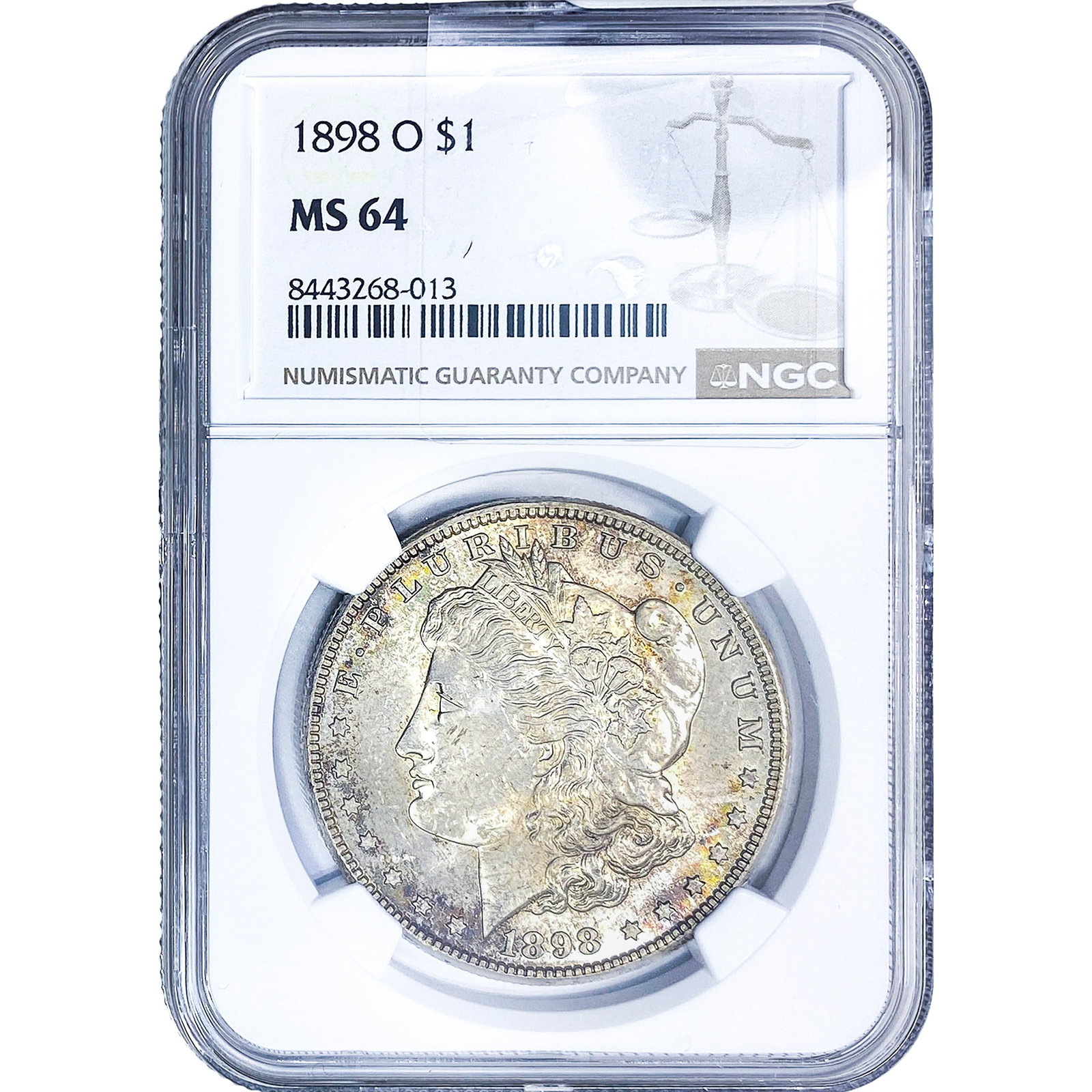 1898-O Morgan Silver Dollar NGC MS64: 1898-O Morgan Silver Dollar NGC MS64