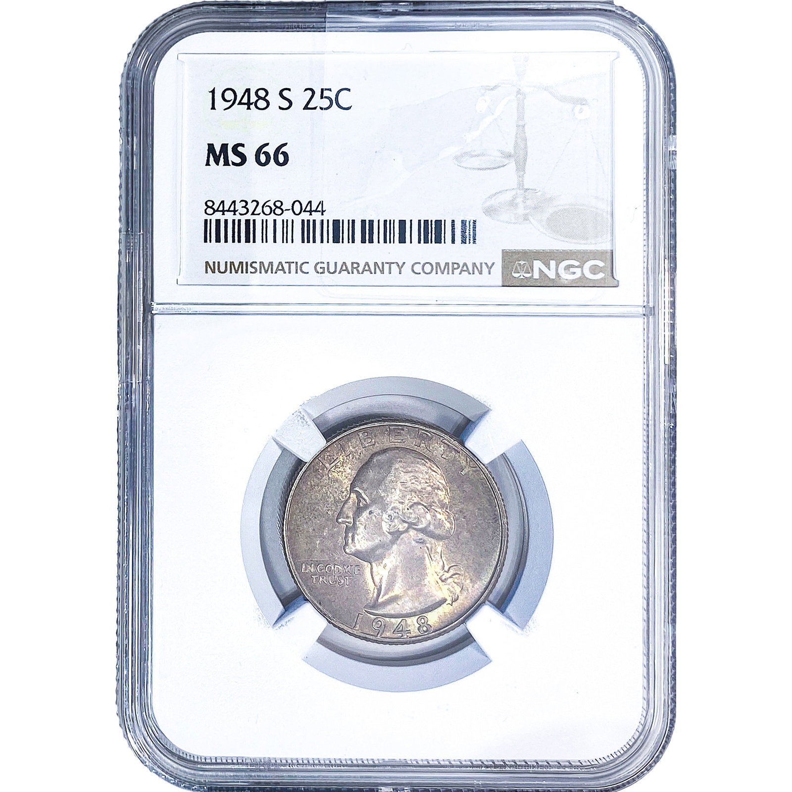 1948-S Washington Silver Quarter NGC MS66: 1948-S Washington Silver Quarter NGC MS66