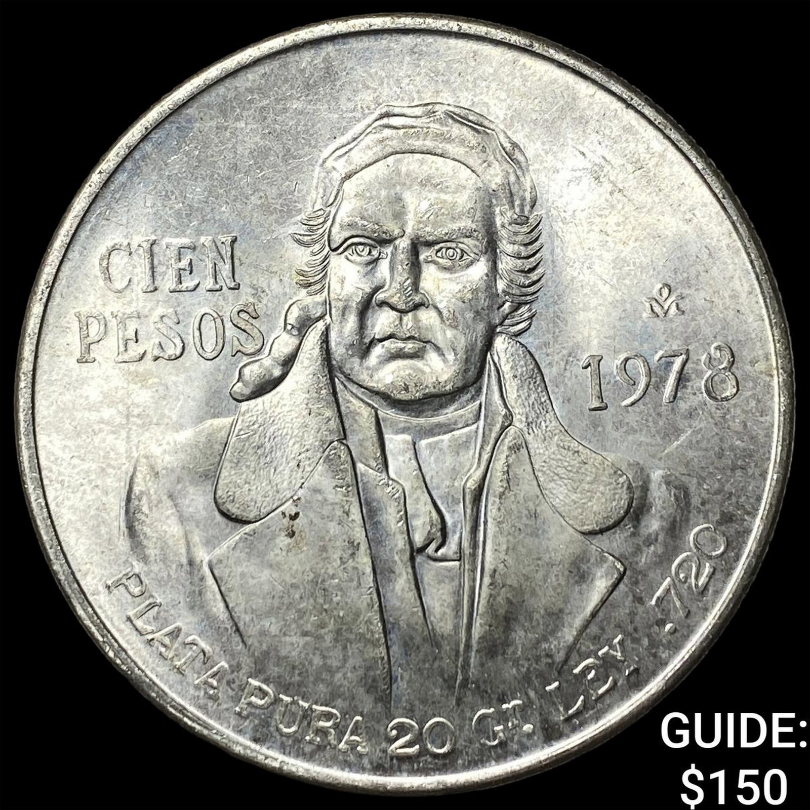 1978Mo Mexico Silver 100 Pesos: 1978Mo Mexico Silver 100 Pesos
