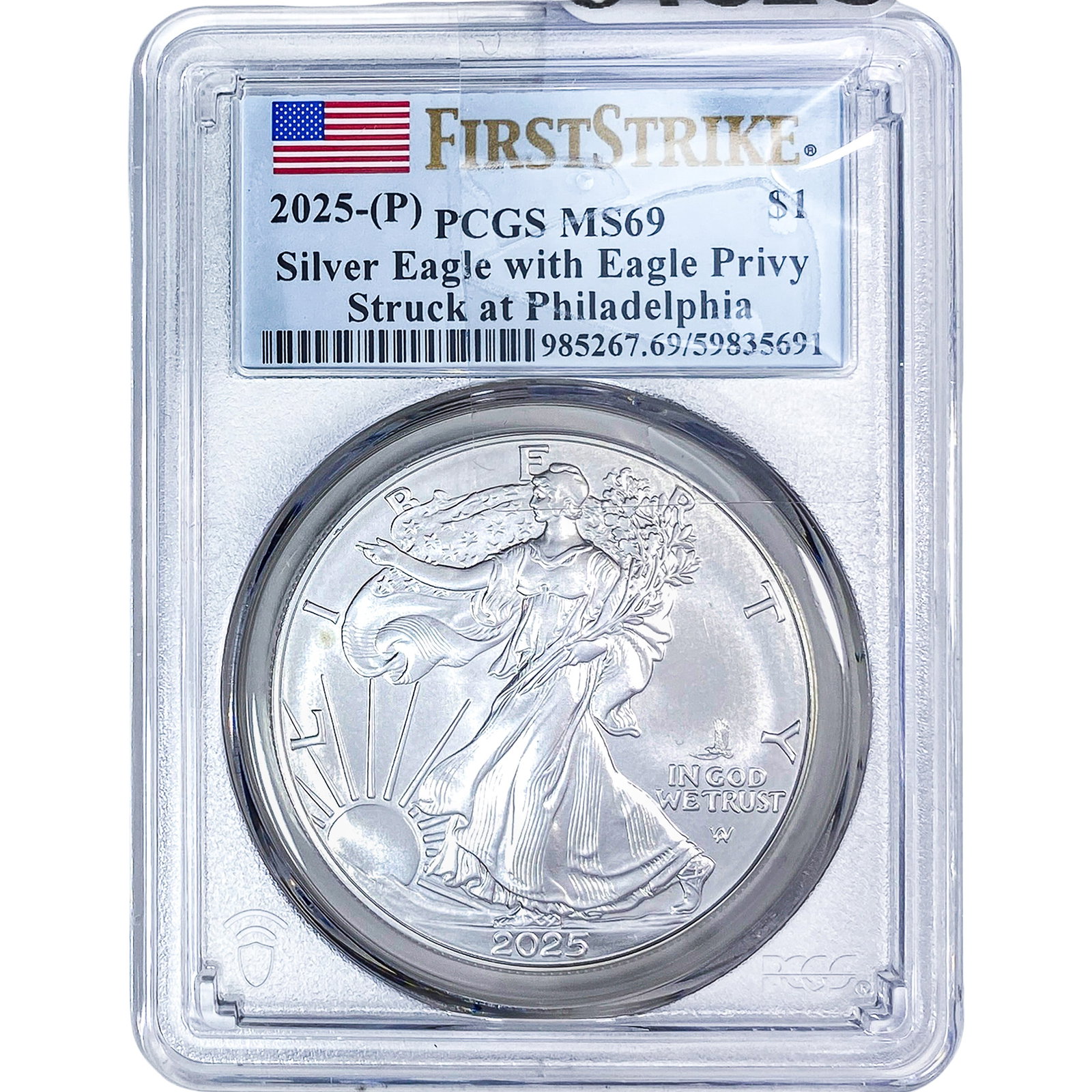 2025 Silver Eagle PCGS MS69 (1 of 2)