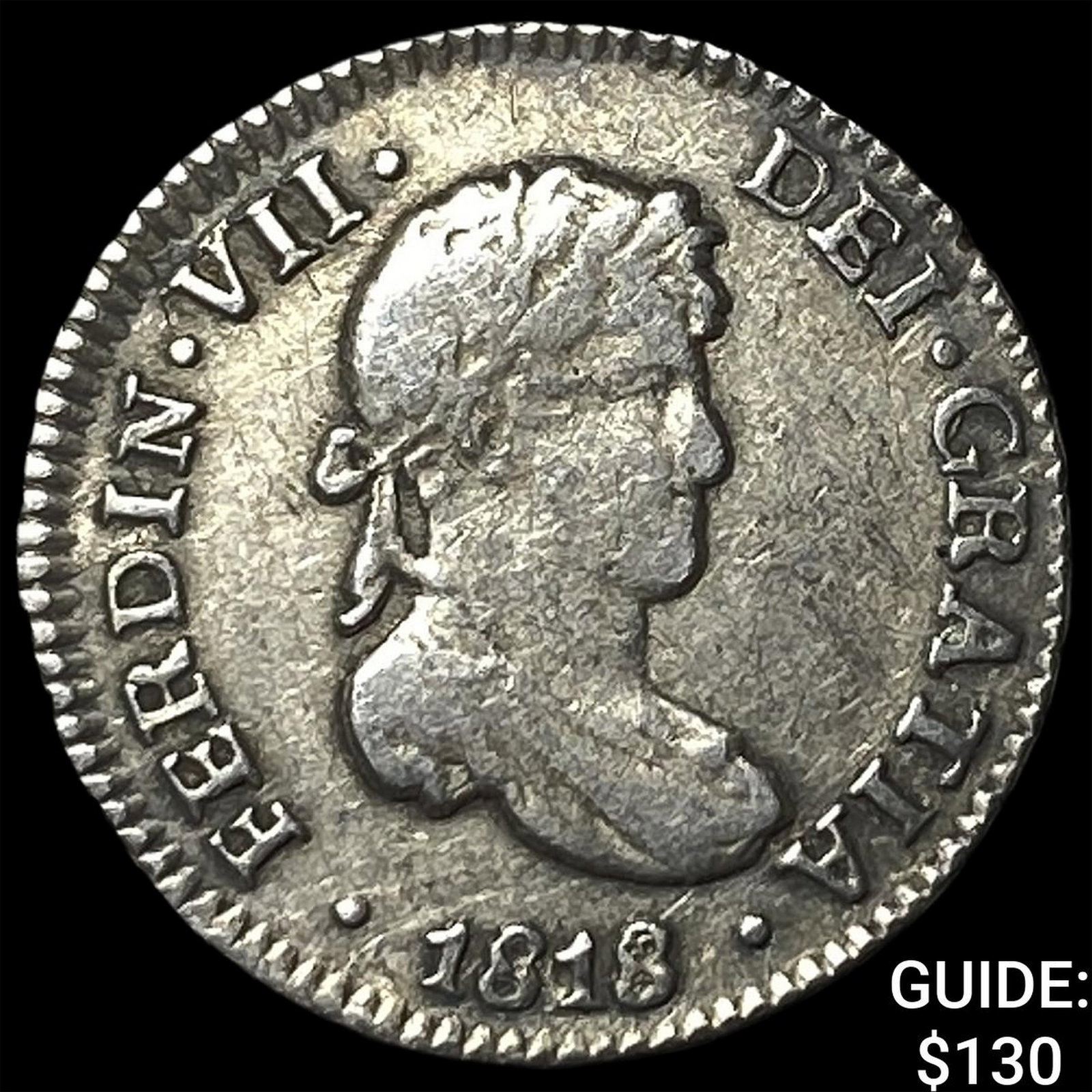1818-PJ Bolivia Ferdinand Silver 1/2 Real (1 of 2)