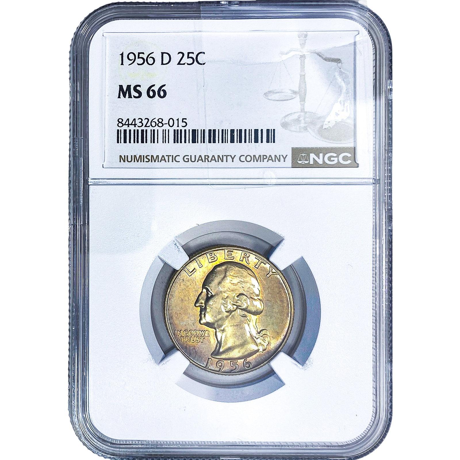 1956-D Washington Silver Quarter NGC MS66: 1956-D Washington Silver Quarter NGC MS66