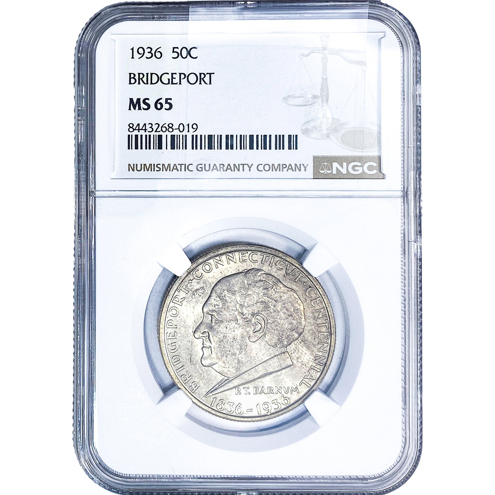 1936 Bridgeport Half Dollar NGC MS65 (1 of 2)