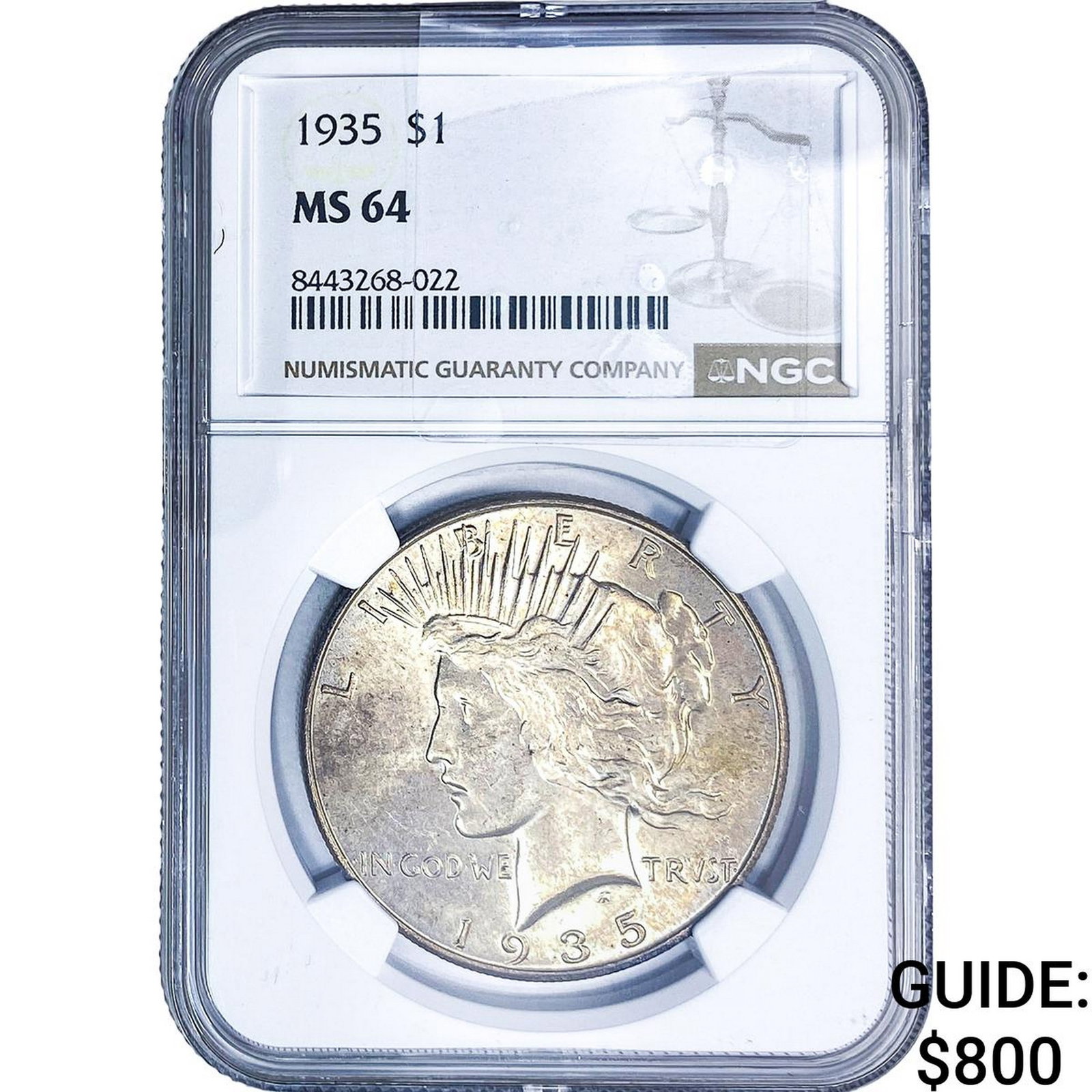 1935 Silver Peace Dollar NGC MS64: 1935 Silver Peace Dollar NGC MS64