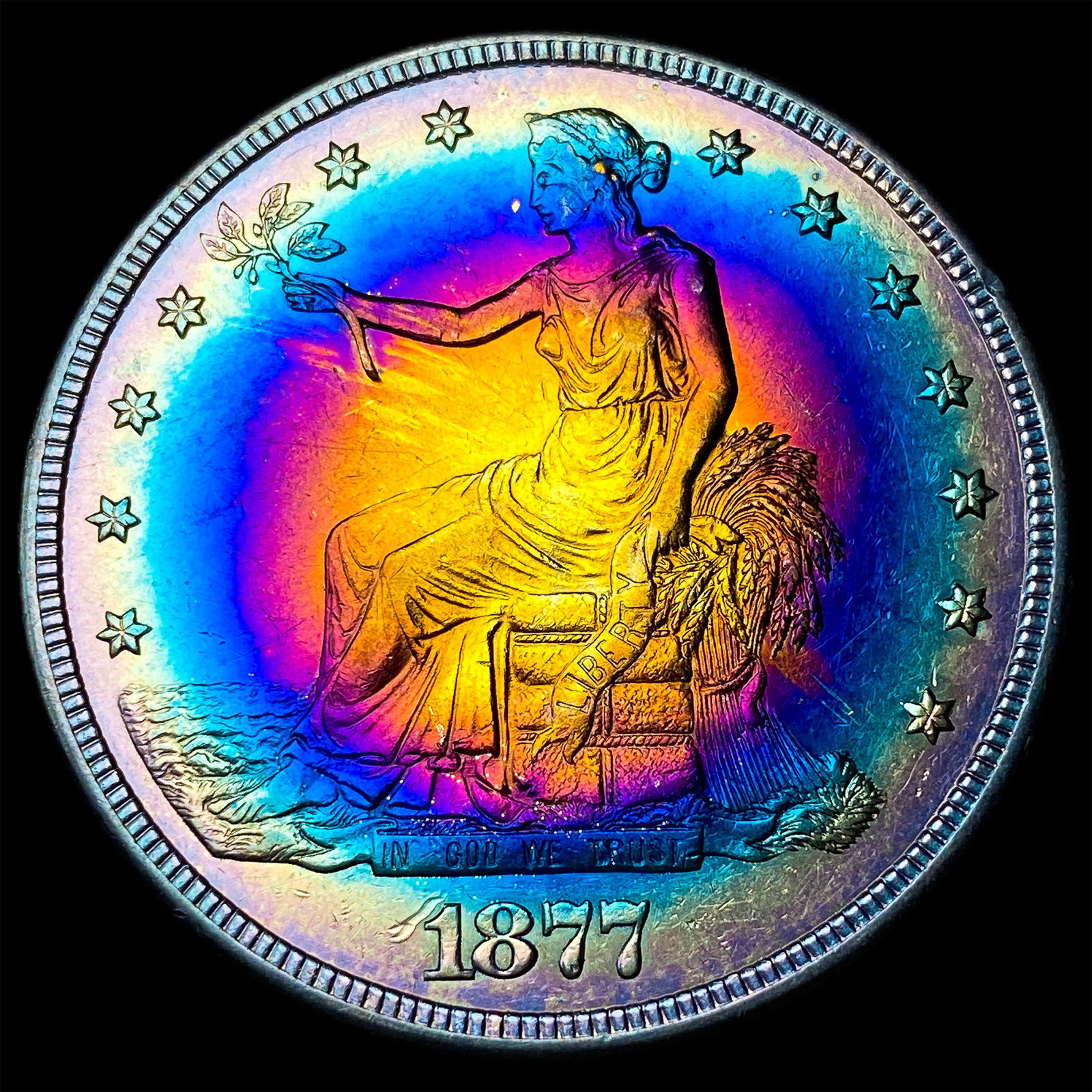 1877-S Toned Silver Trade Dollar (1 of 2)