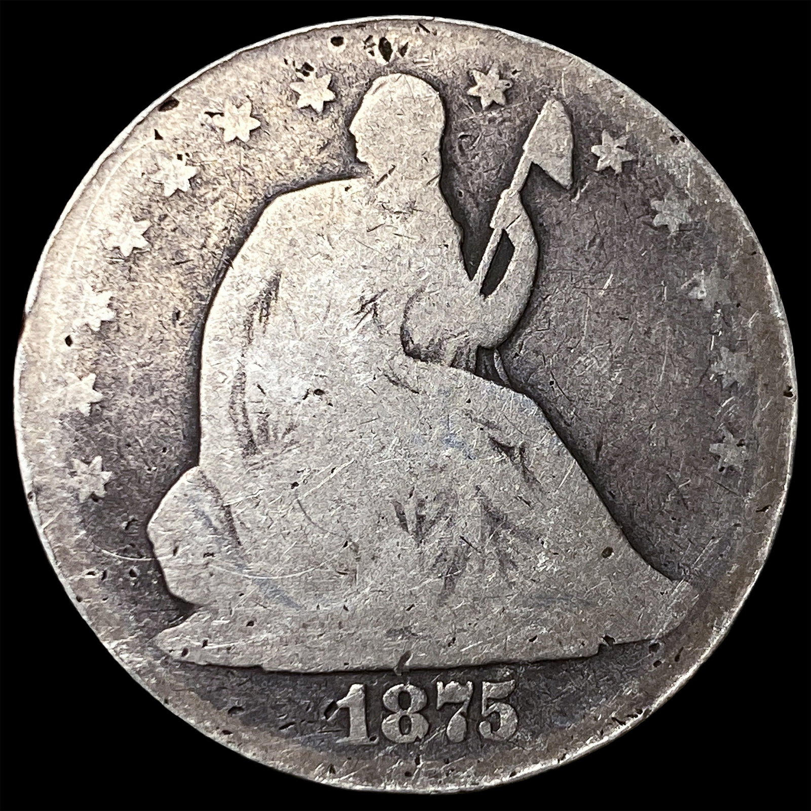 1875 Seated Liberty Half Dollar NICELY CIRCULATED: 1875 Seated Liberty Half Dollar NICELY CIRCULATED