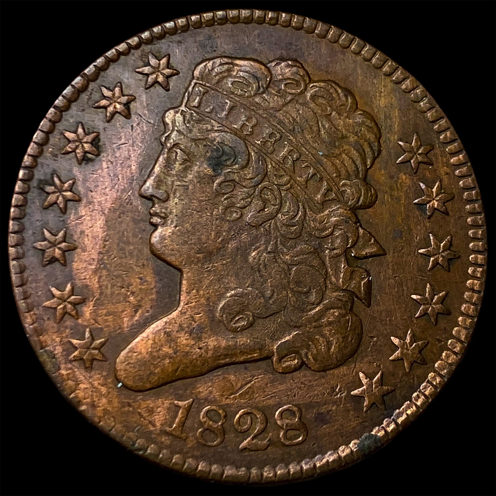 1828 Classic Head Half Cent NEARLY UNCIRCULATED (1 of 2)