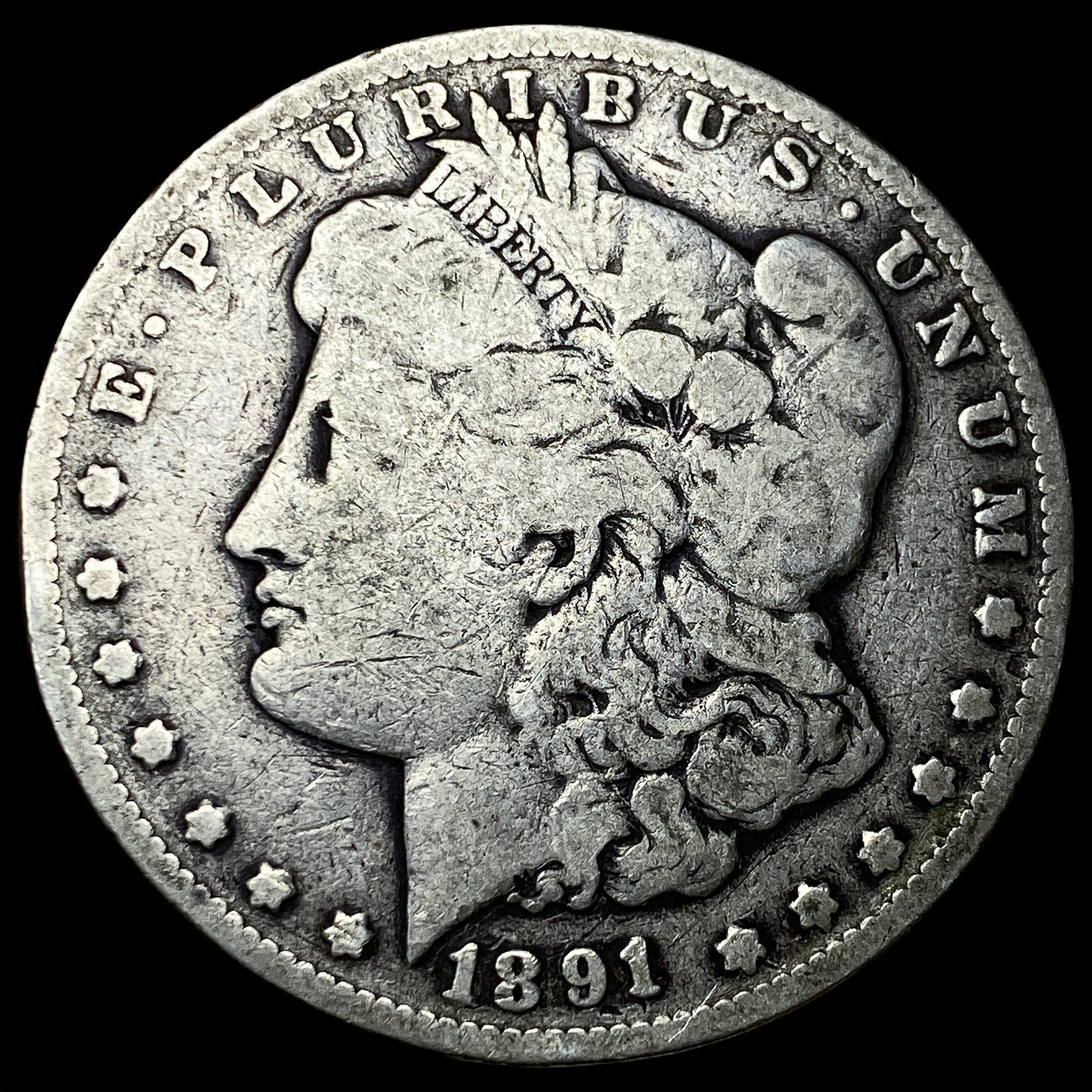 1891-CC Silver Morgan Dollar LIGHTLY CIRCULATED: 1891-CC Silver Morgan Dollar LIGHTLY CIRCULATED