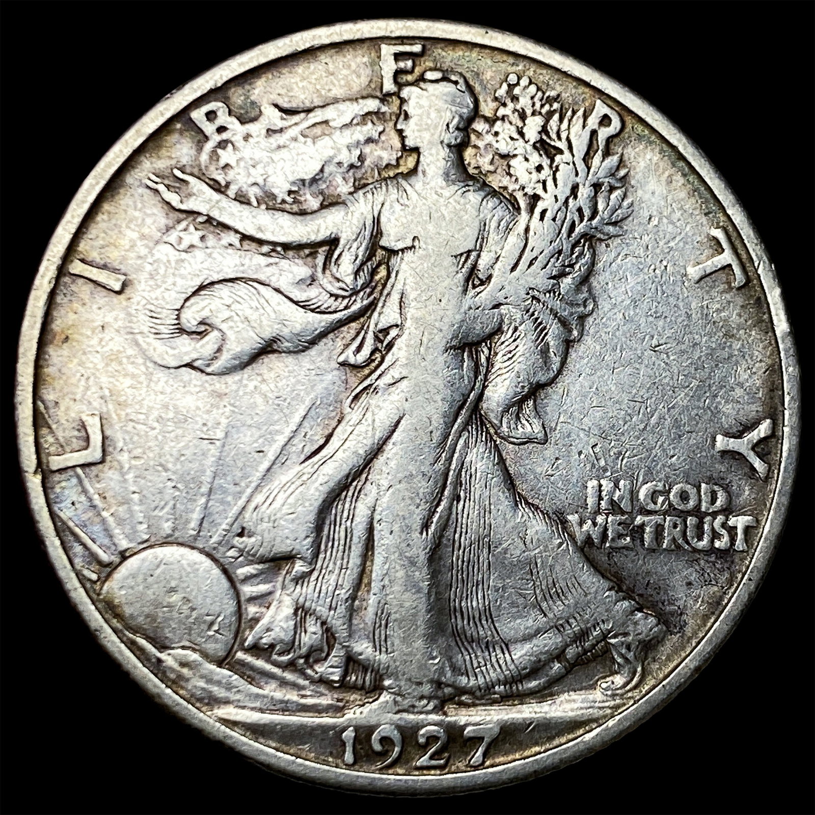 1927-S Silver Walking Liberty Half Dollar NEARLY UNCIRCULATED: 1927-S Silver Walking Liberty Half Dollar NEARLY UNCIRCULATED