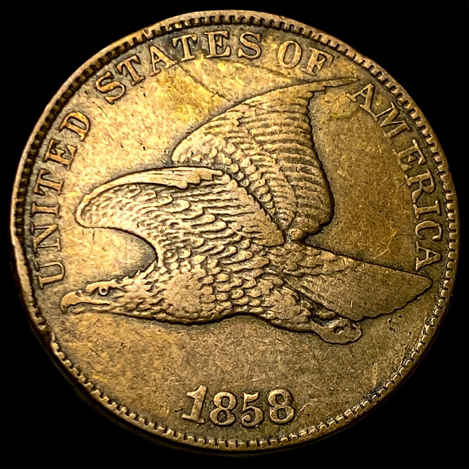 1858 Copper-Nickel Flying Eagle Cent NEARLY UNCIRCULATED (1 of 2)