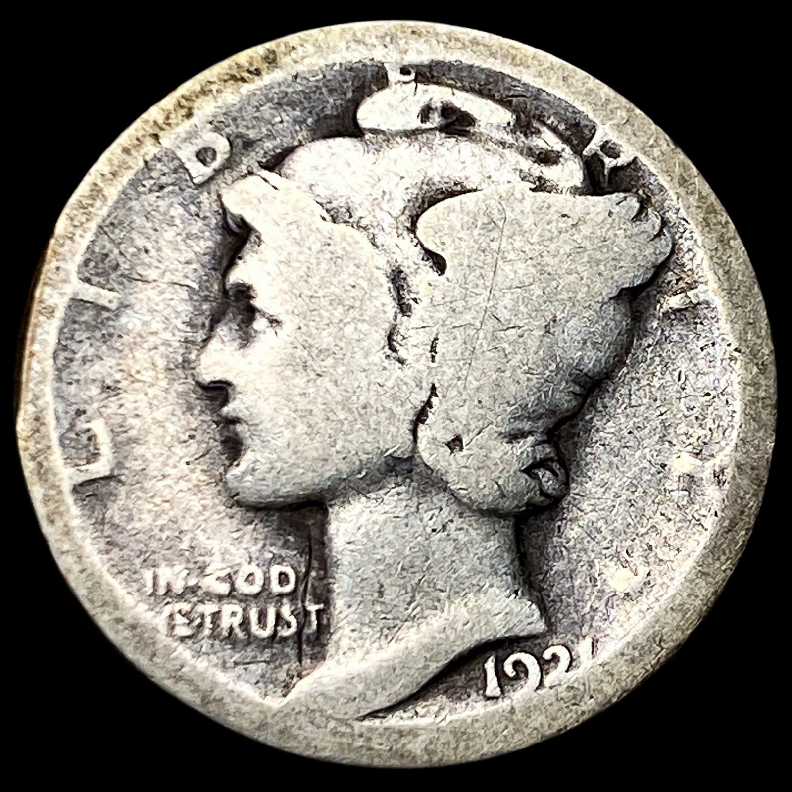 1921 Mercury Dime NICELY CIRCULATED: 1921 Mercury Dime NICELY CIRCULATED