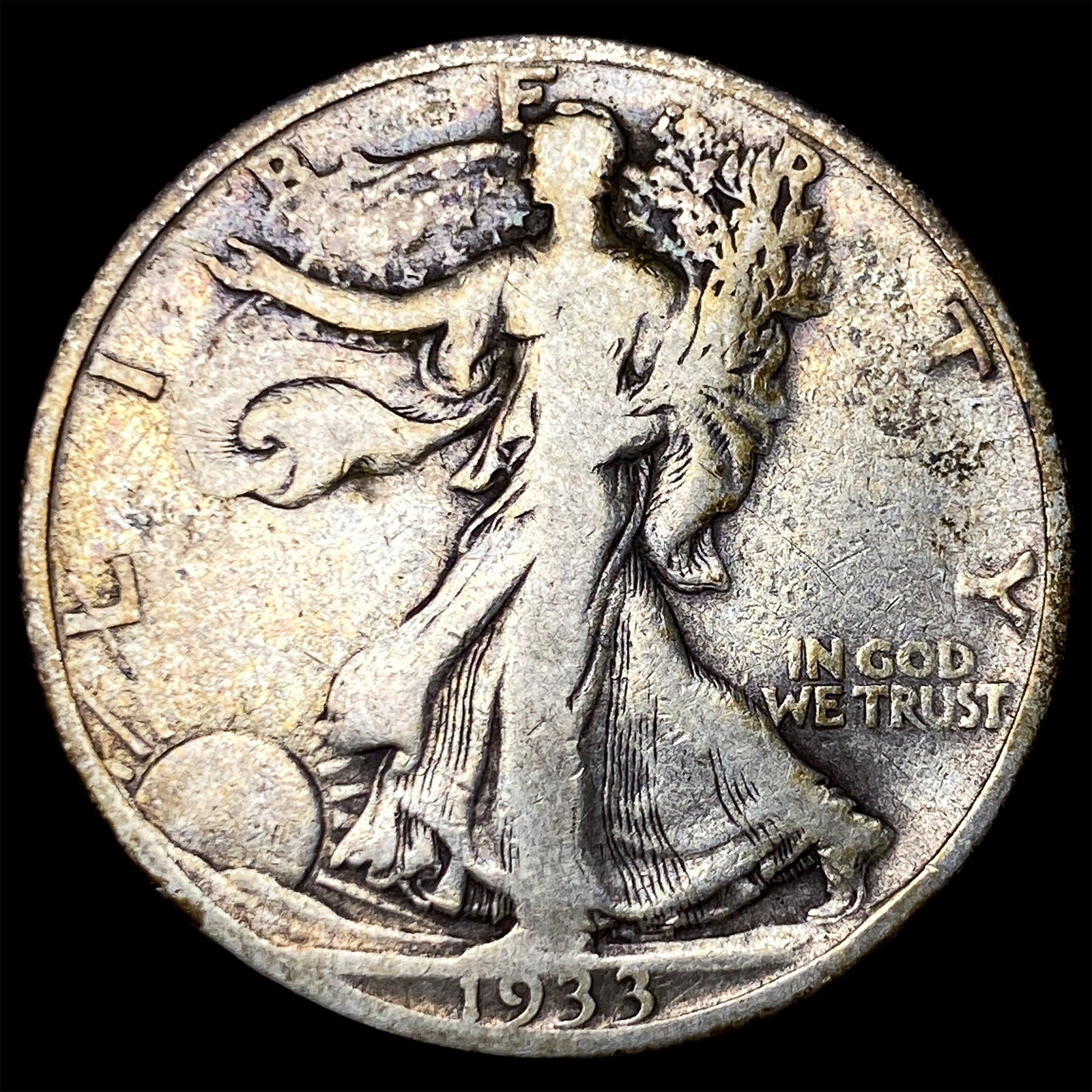 1933-S Silver Walking Liberty Half Dollar LIGHTLY CIRCULATED: 1933-S Silver Walking Liberty Half Dollar LIGHTLY CIRCULATED