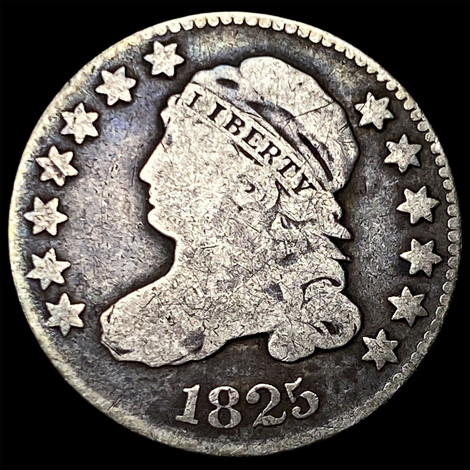 1825 Capped Bust Dime NICELY CIRCULATED: 1825 Capped Bust Dime NICELY CIRCULATED