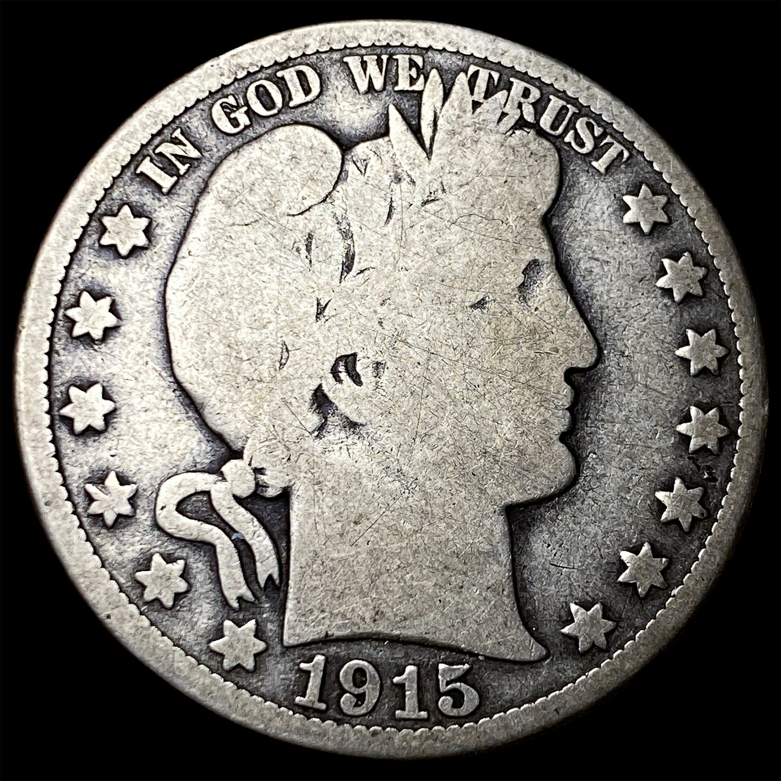 1915-S Silver Barber Half Dollar NICELY CIRCULATED (1 of 2)