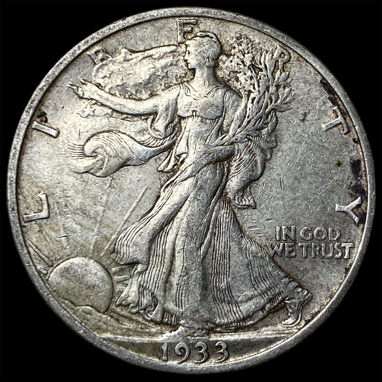 1933-S Silver Walking Liberty Half Dollar CLOSELY UNCIRCULATED (1 of 2)