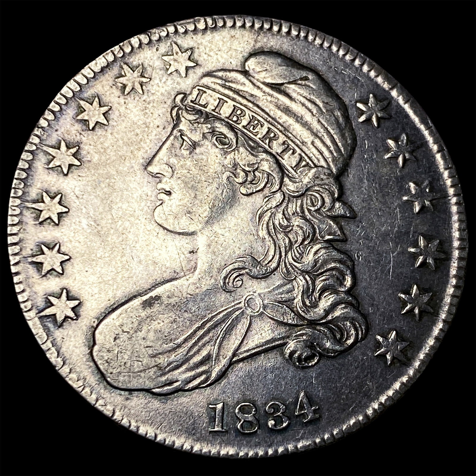 1834 Capped Bust Half Dollar CLOSELY UNCIRCULATED: 1834 Capped Bust Half Dollar CLOSELY UNCIRCULATED