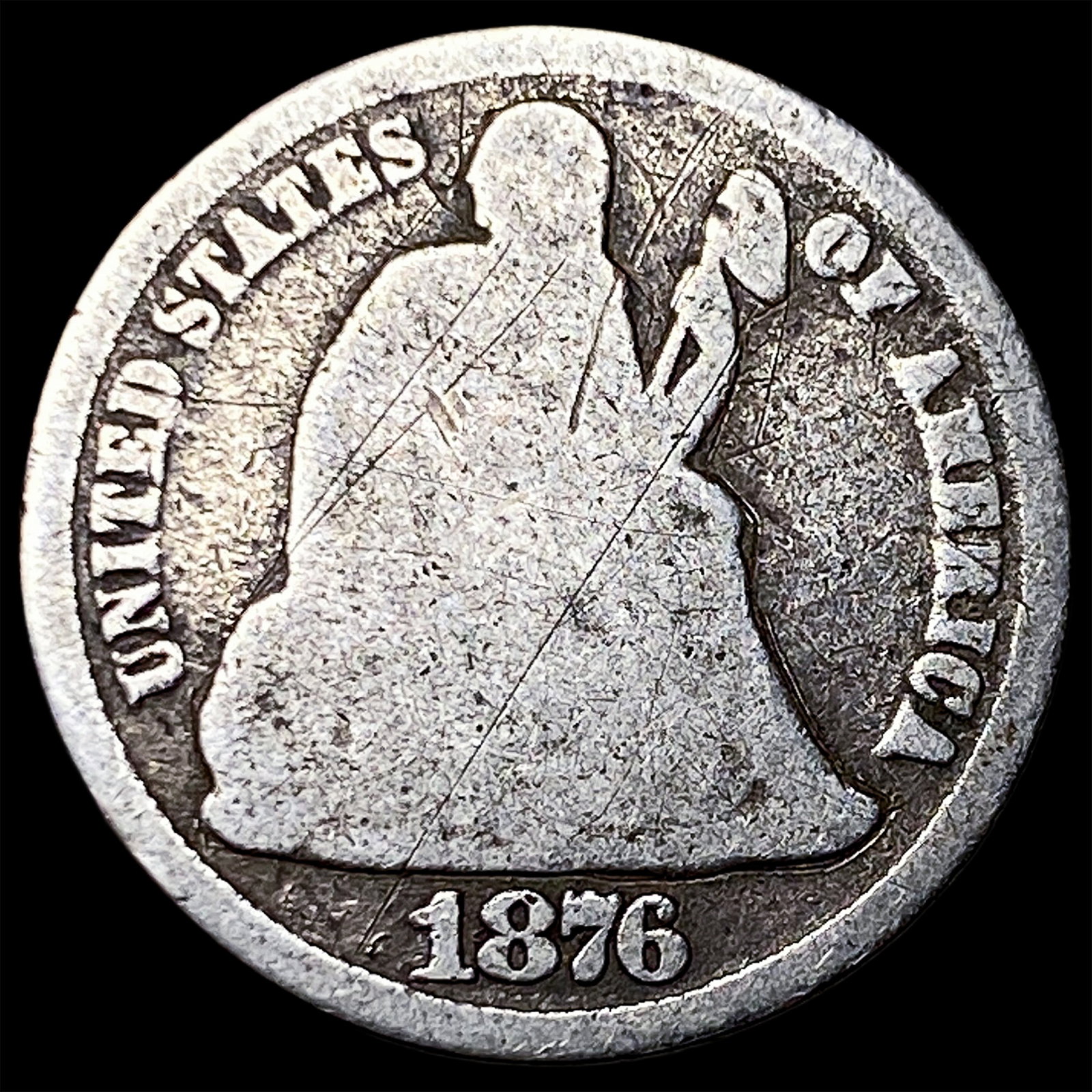 1876 Seated Liberty Dime NICELY CIRCULATED: 1876 Seated Liberty Dime NICELY CIRCULATED