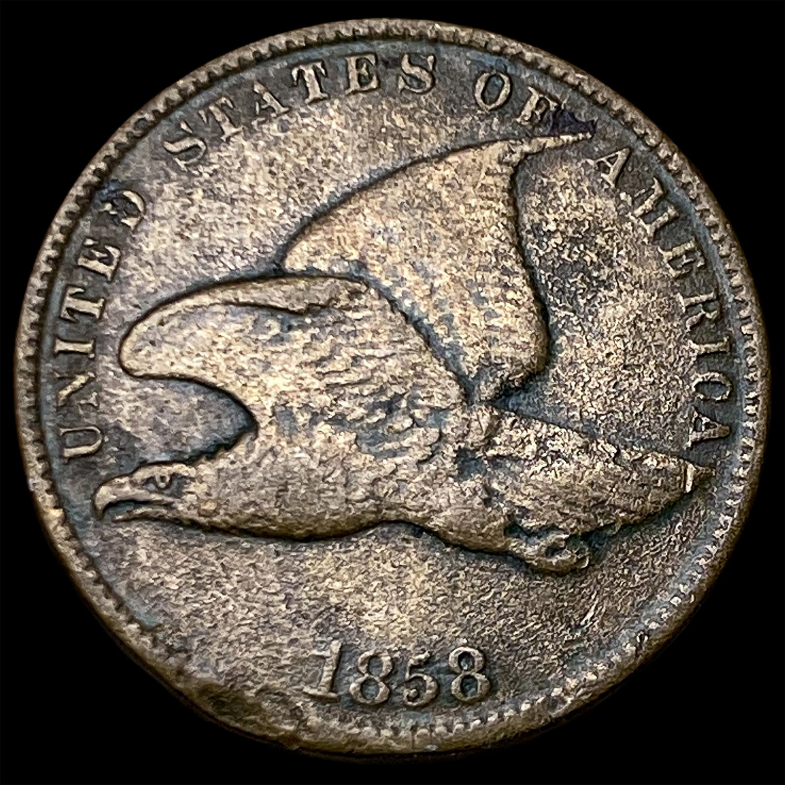 1858 Copper-Nickel Flying Eagle Cent NICELY CIRCULATED: 1858 Copper-Nickel Flying Eagle Cent NICELY CIRCULATED