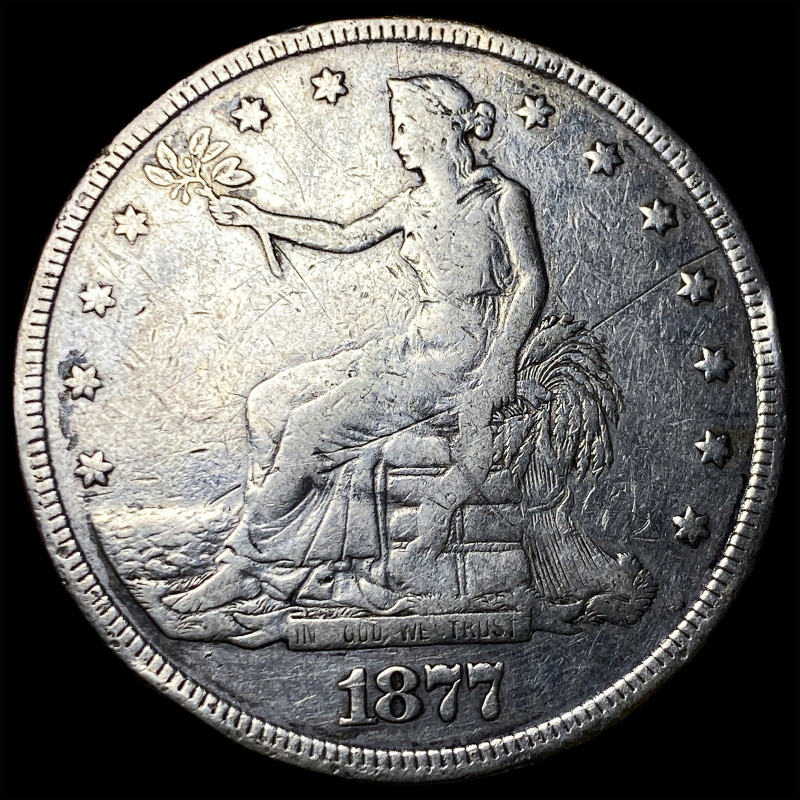 1877 Silver Trade Dollar LIGHTLY CIRCULATED: 1877 Silver Trade Dollar LIGHTLY CIRCULATED