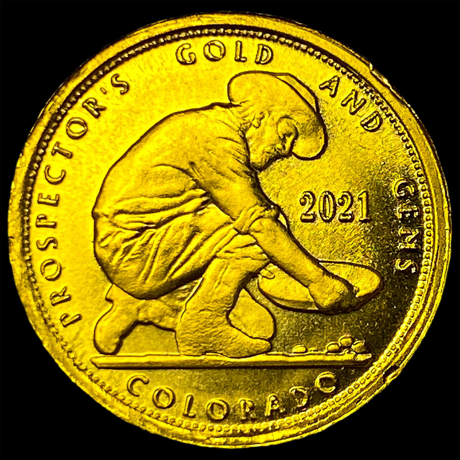 2021 0.10 oz Gold Prospector's Round CHOICE PROOF: 2021 0.10 oz Gold Prospector's Round CHOICE PROOF