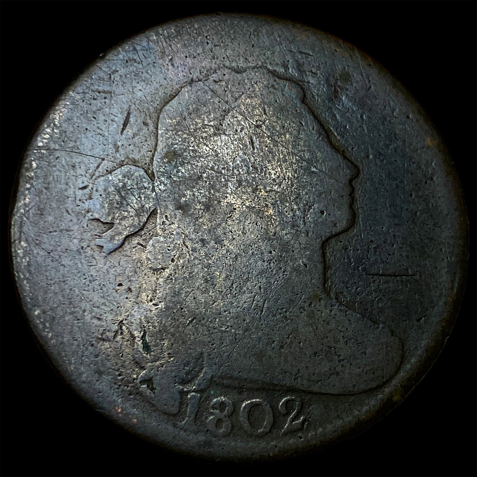 1802 Draped Bust Large Cent NICELY CIRCULATED: 1802 Draped Bust Large Cent NICELY CIRCULATED