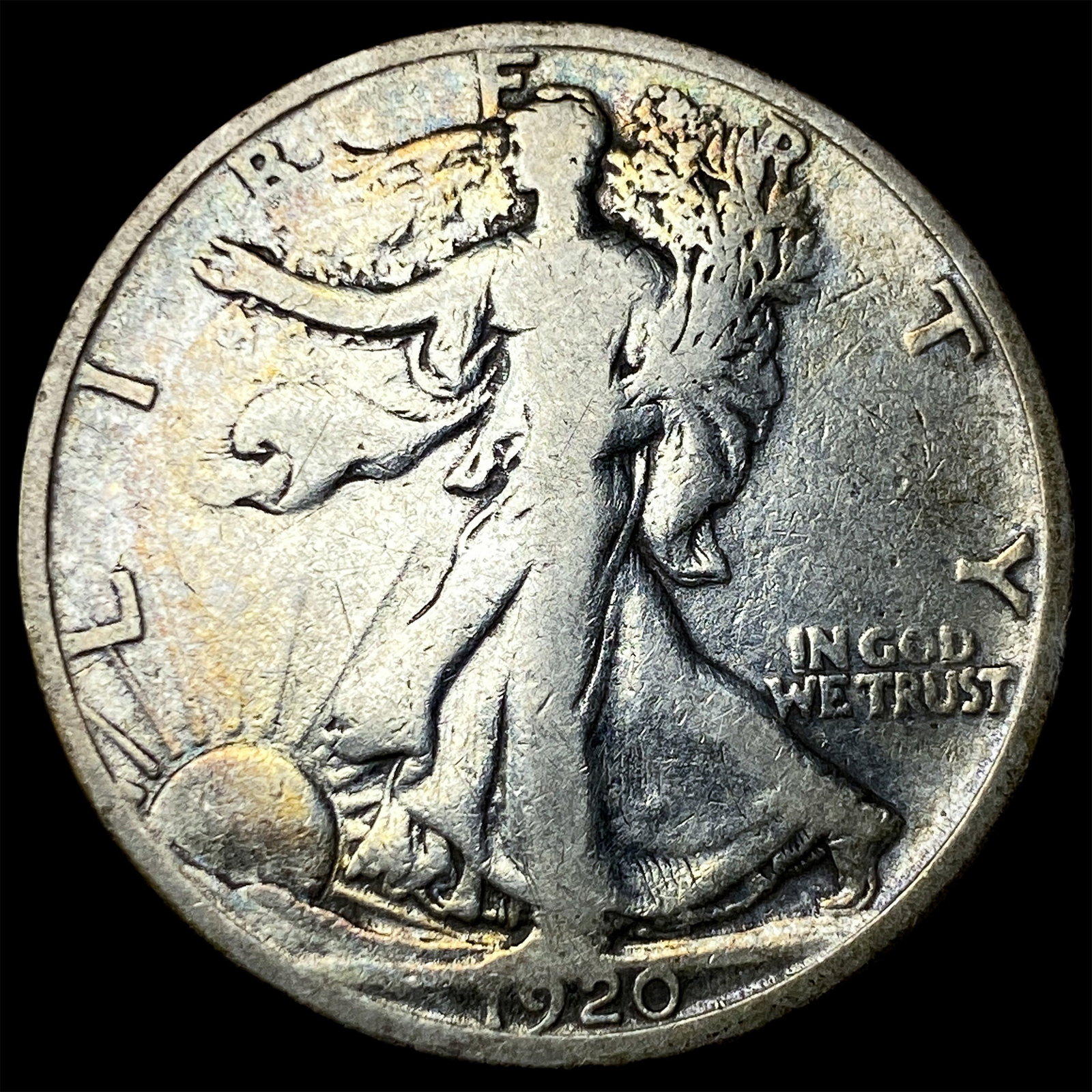 1920-S Silver Walking Liberty Half Dollar LIGHTLY CIRCULATED: 1920-S Silver Walking Liberty Half Dollar LIGHTLY CIRCULATED