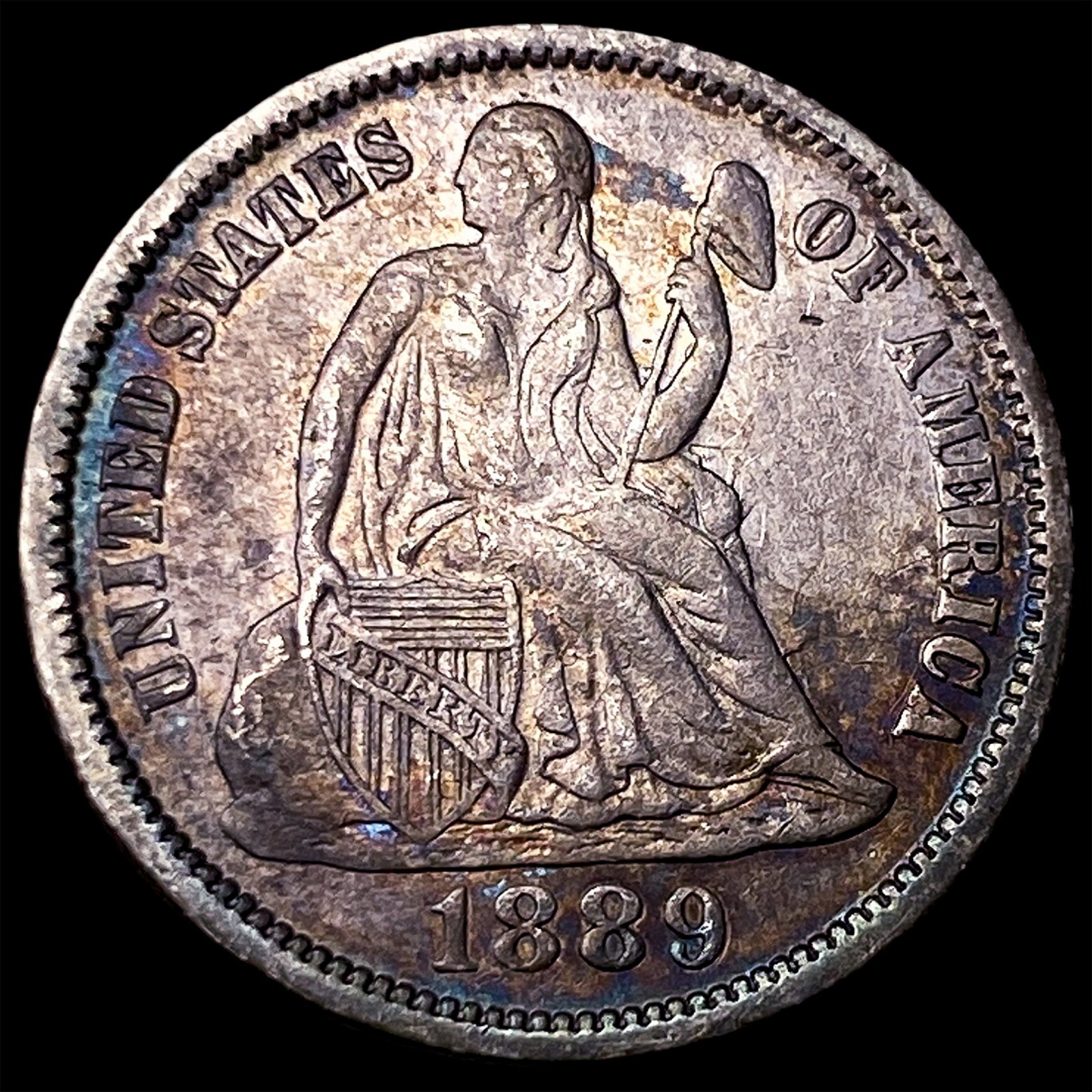 1889 Seated Liberty Dime CLOSELY UNCIRCULATED: 1889 Seated Liberty Dime CLOSELY UNCIRCULATED